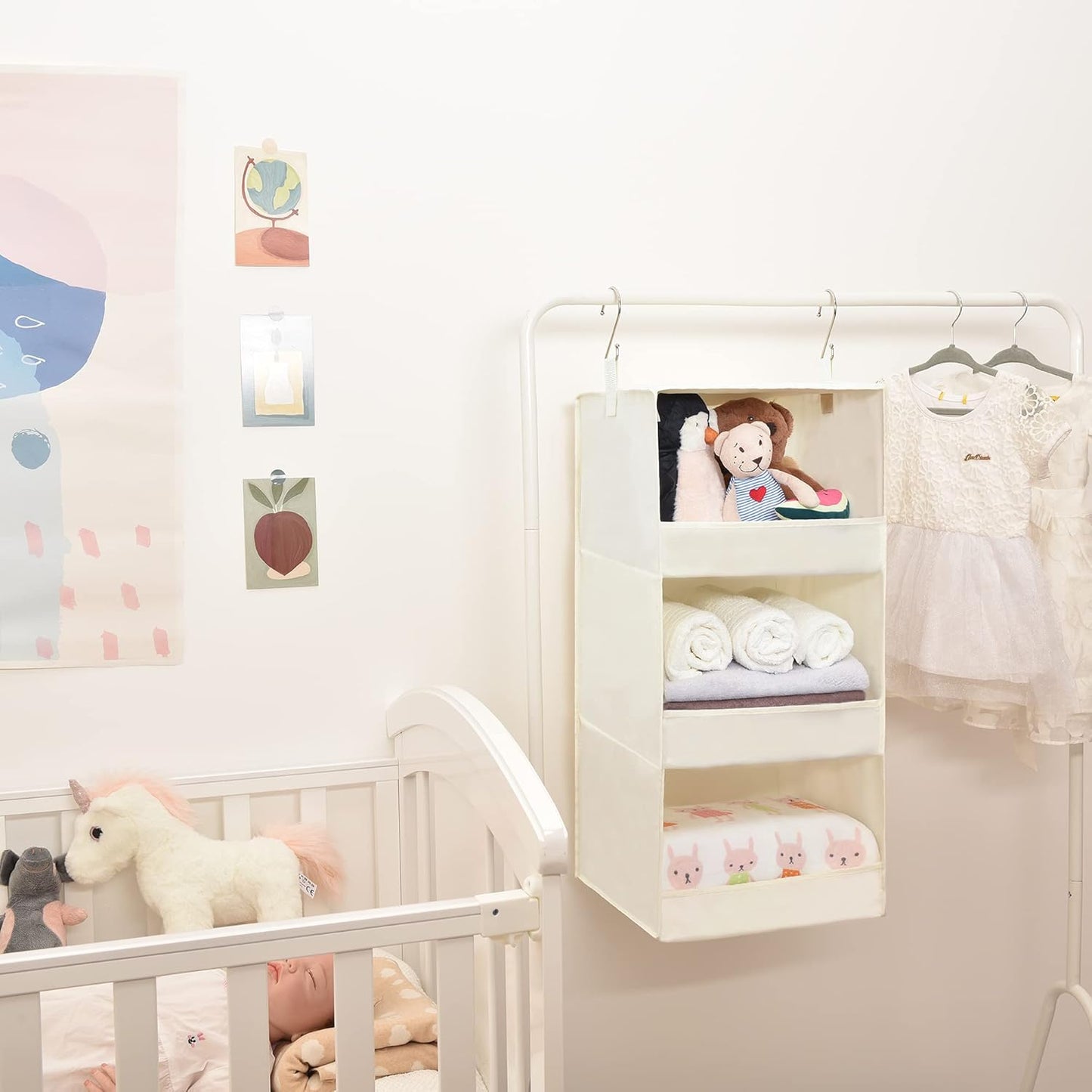 GRANNY SAYS 3-Shelf Hanging Organizer, Foldable Hanging Closet Storage, Closet Shelves Organizer