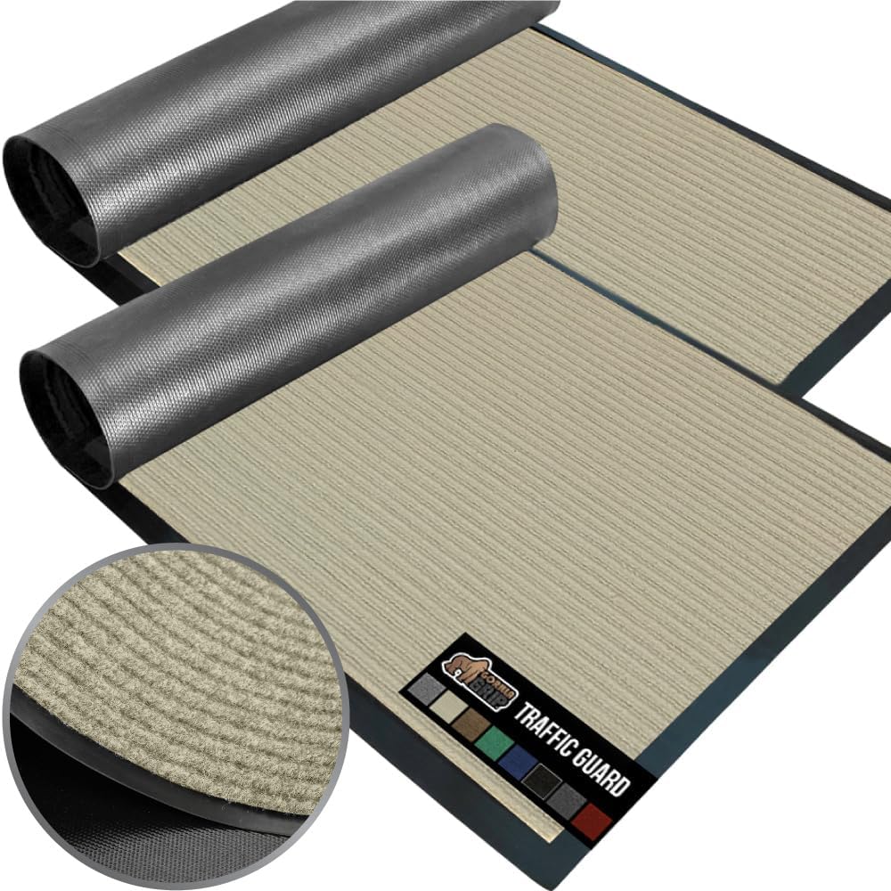 GORILLA GRIP Traffic Guard Door Mat, 2 Pack, Heavy Duty Waterproof Doormat, Commercial Office Space