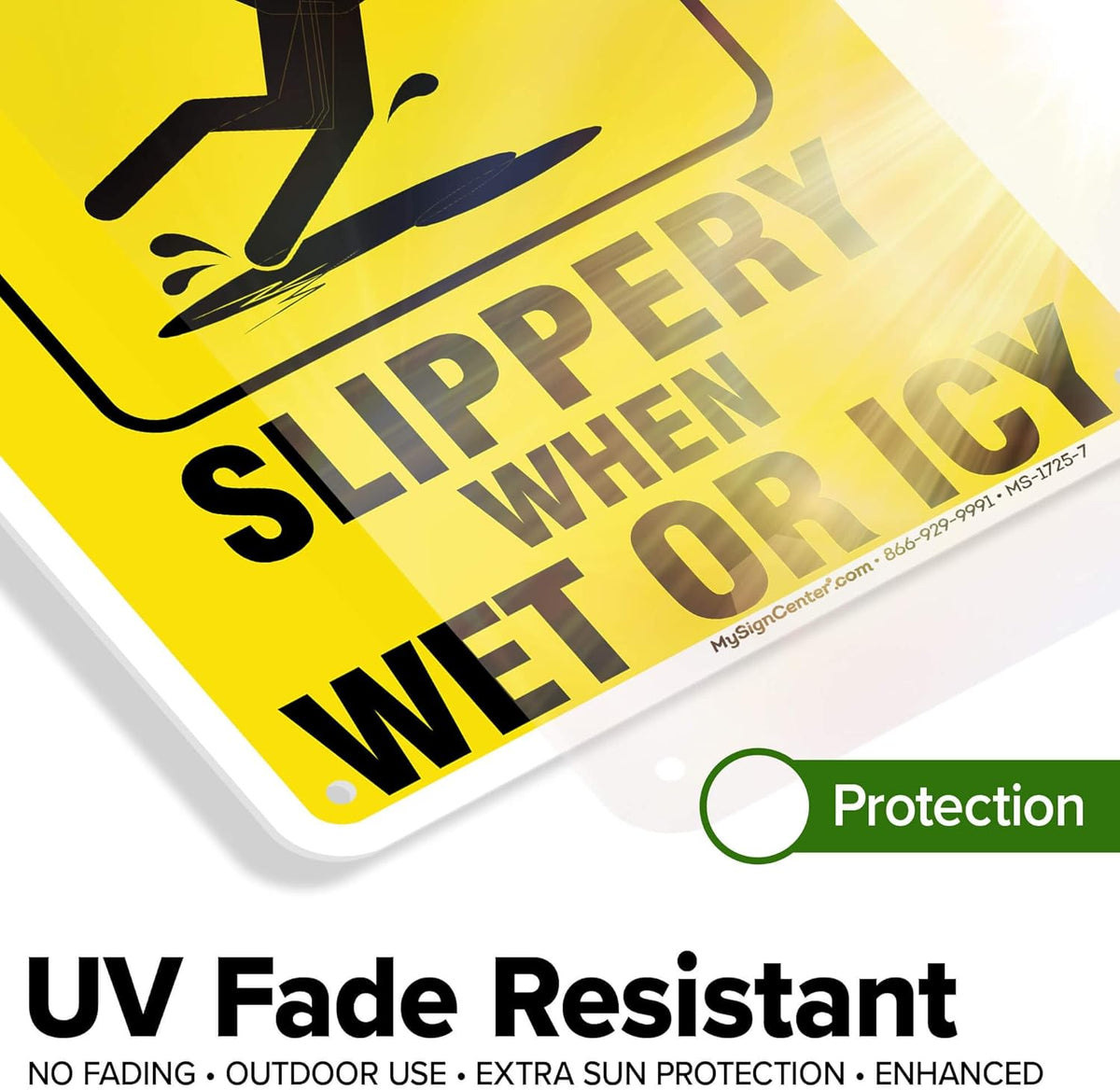 Caution Slippery When Wet Sign or ICY Sign, 7"x10" Polyethylene, Indoor/Outdoor Use, USA MADE By My