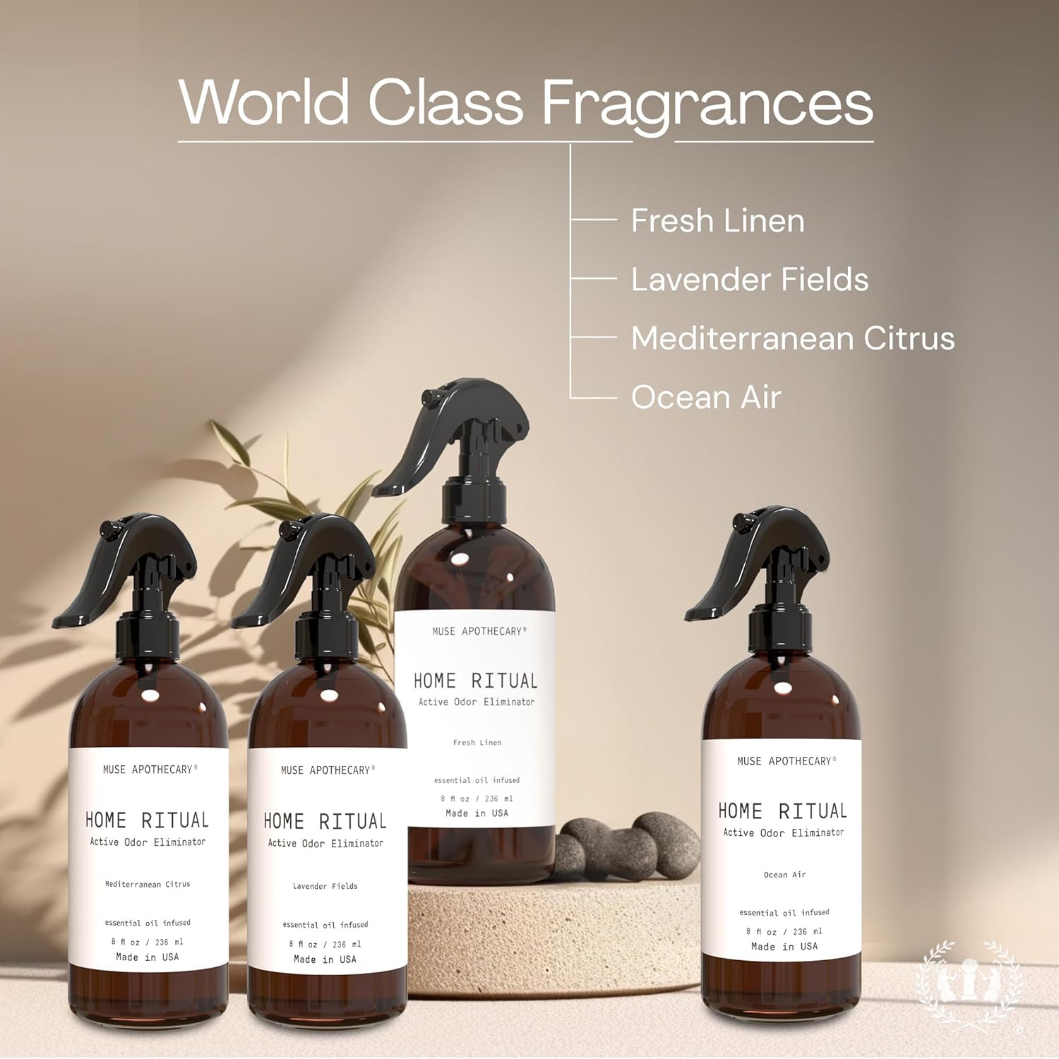 Muse Apothecary Home Ritual Active Odor Eliminator Spray - Furniture Deodorizer Spray & Bathroom