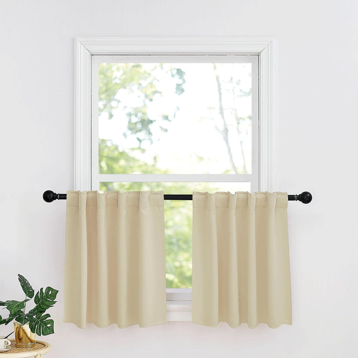 RYB HOME Small Window Curtains - Blackout Insualting Privacy Curtains for Kids Bedroom Kitchen