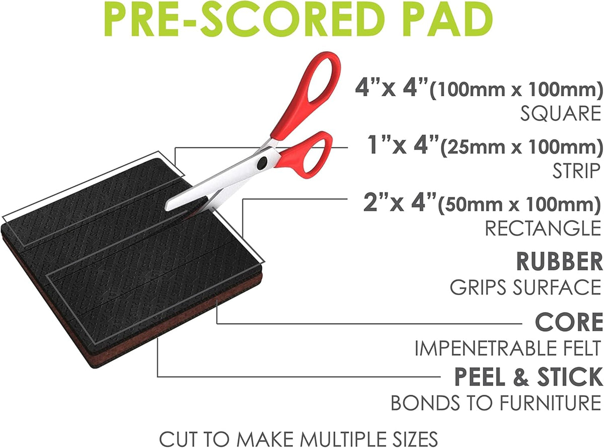 Slipstick GorillaPads Non Slip Furniture Pads/Gripper Feet Floor Protectors (Set of 8) Premium 4