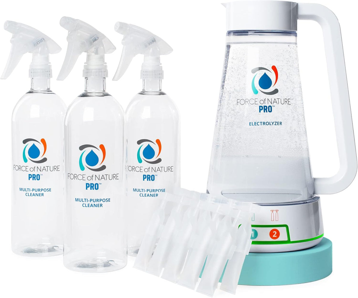 Force of Nature Multi-Purpose Cleaner, Disinfectant & Deodorizer | Kills 99.9% of Germs (Pro Kit
