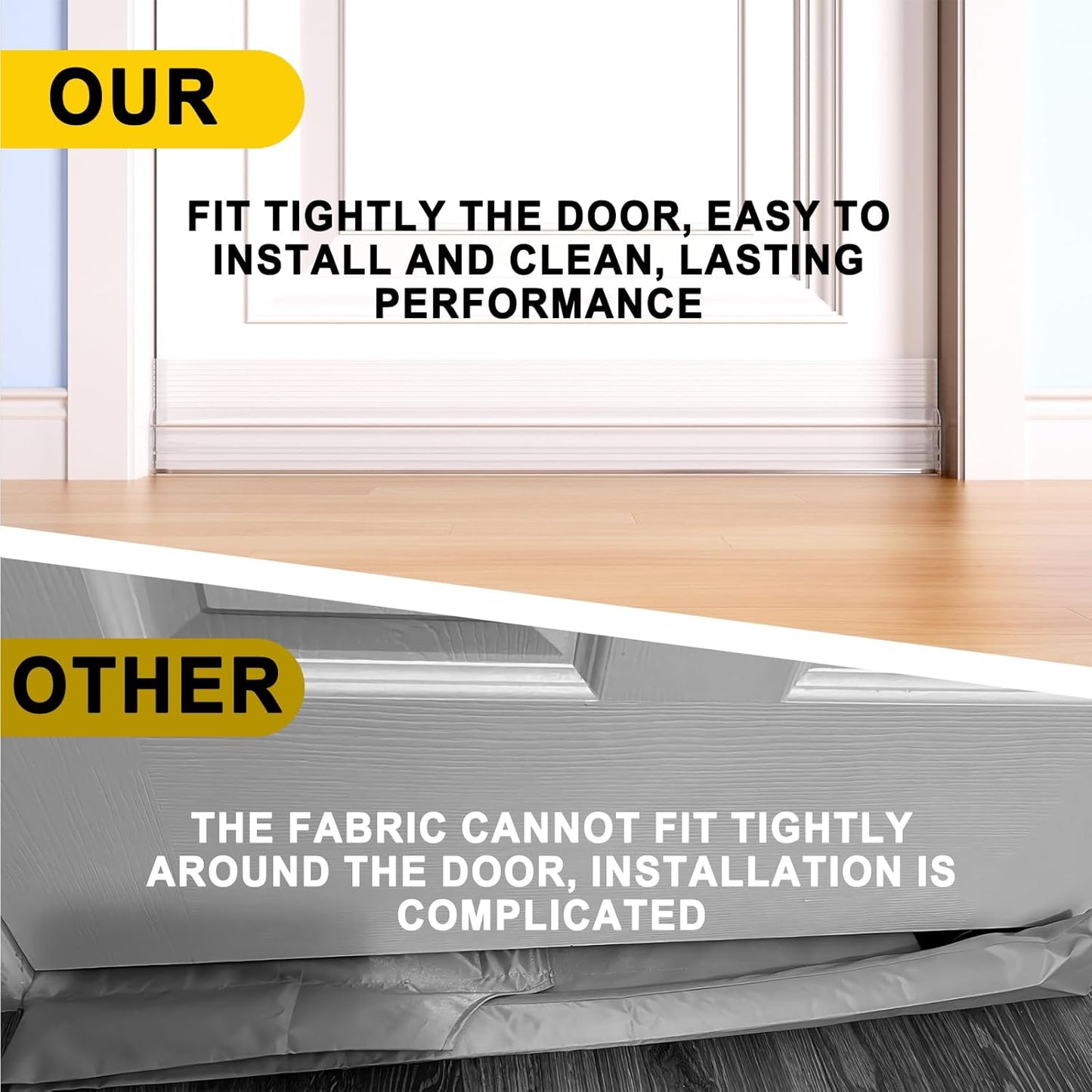 Door Draft Stopper,Door Sweep for Bottom of Door,Weather Stripping Door Seal Draft Guard Blocker