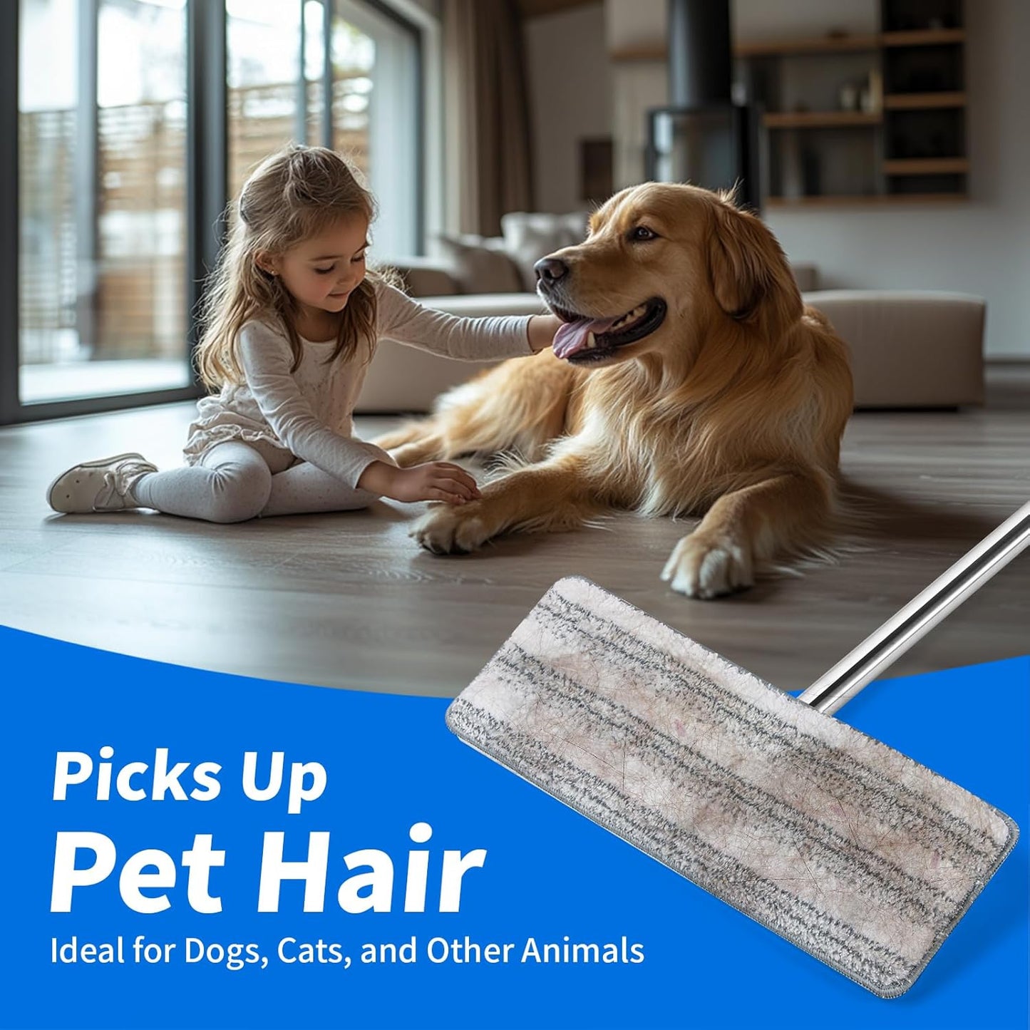 Oshang Flat Mop Head Refill, 13" X 4.9" Flat Mop Pads, Microfiber Mop Pads Flat Mop Replacement