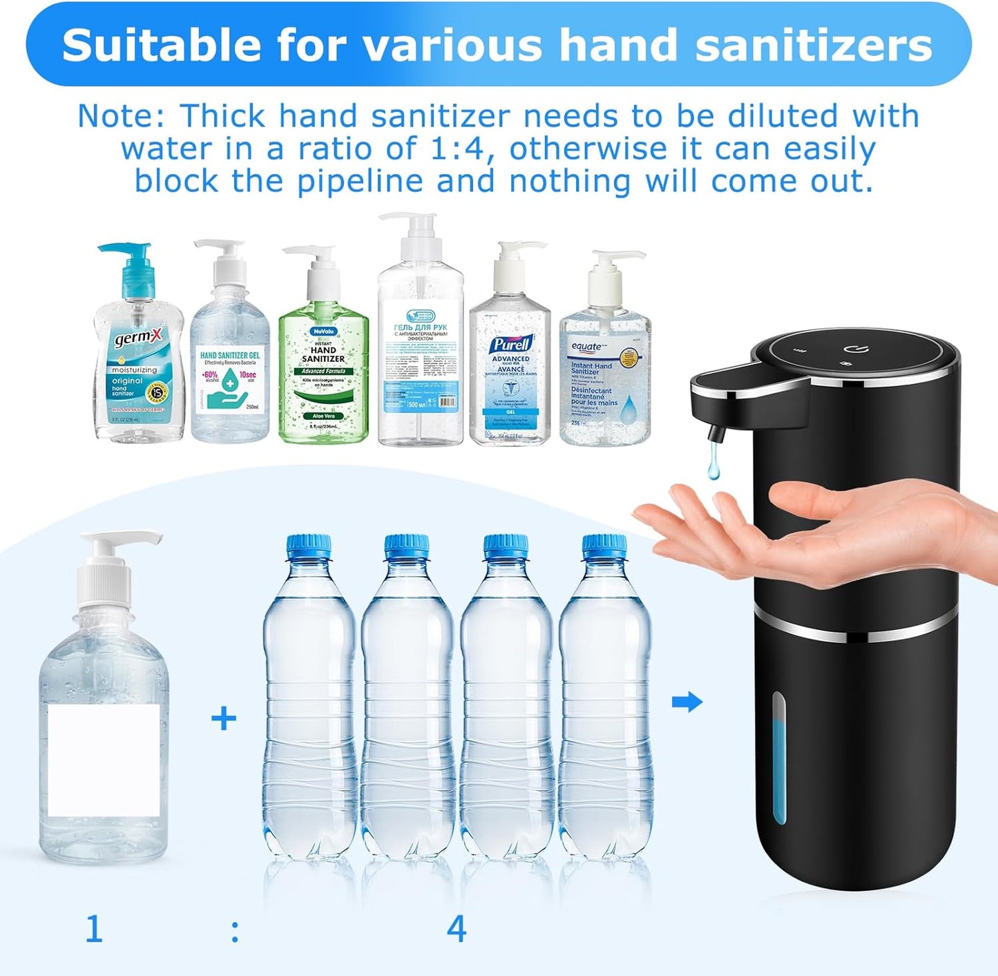 2 Pack Automatic Soap Dispenser,Automatic Liquid Soap Dispenser Touchless,12.8oz/380ml USB