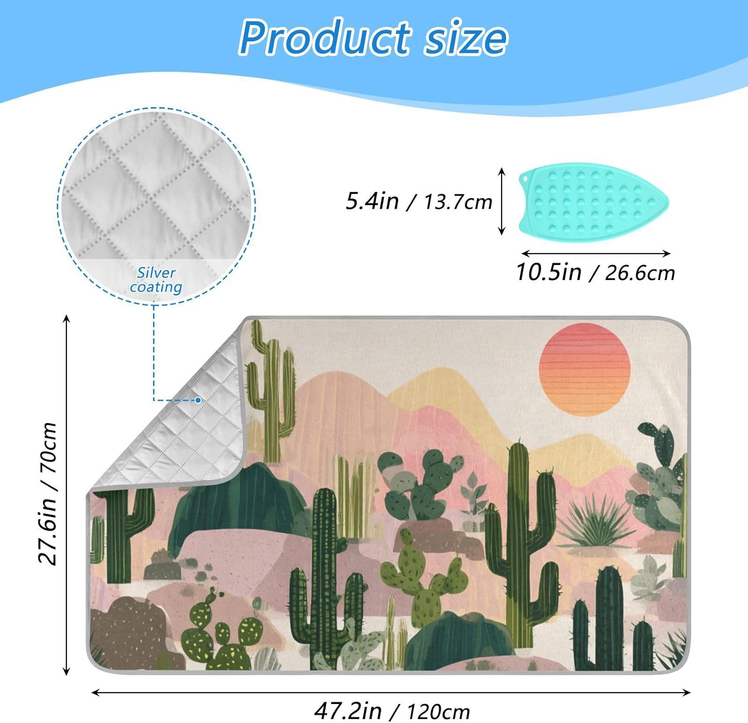 Ironing Mat Portable Ironing Pad Ironing Blanket for Table Top Heat Resistance Double-Side Using