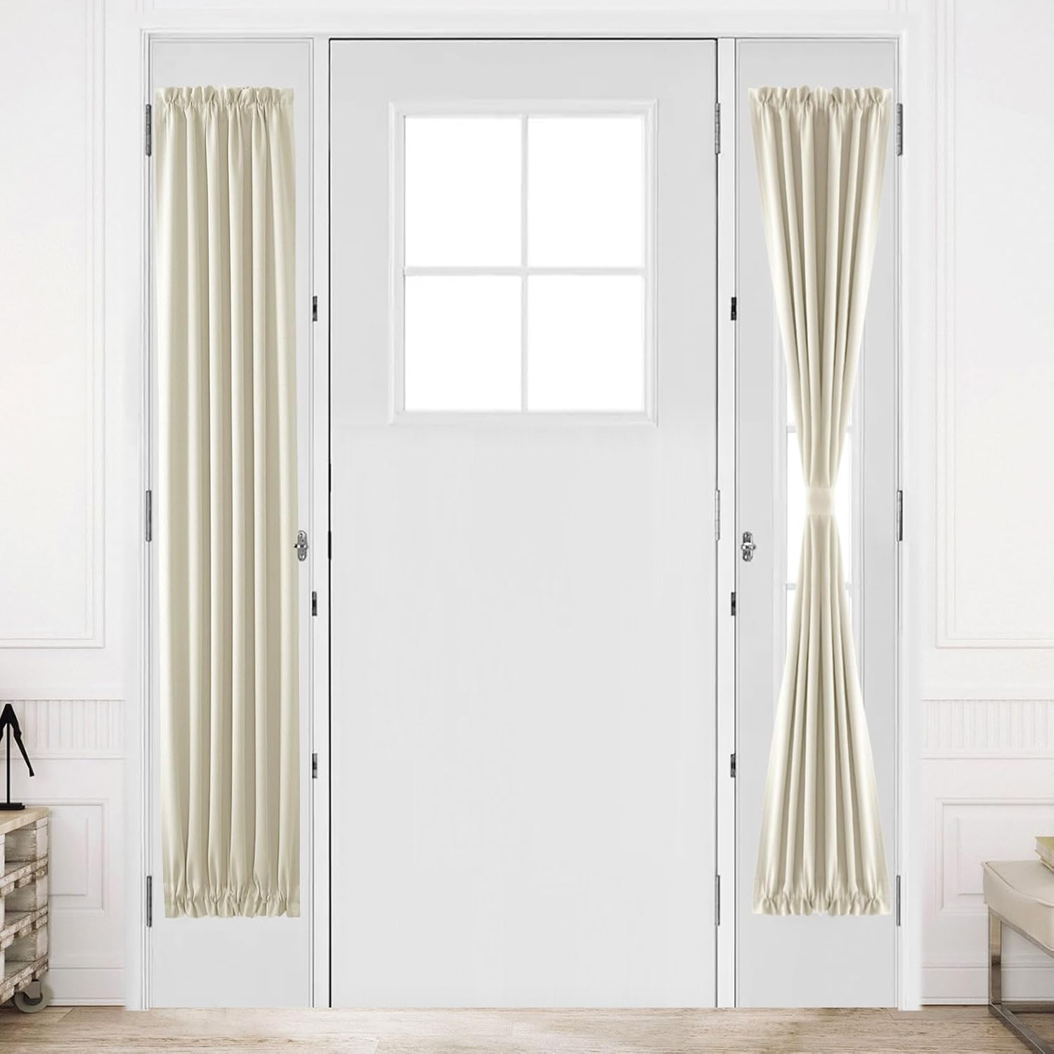DWCN French Door Curtains – Rod Pocket Thermal Blackout Curtain for Doors with Glass Window