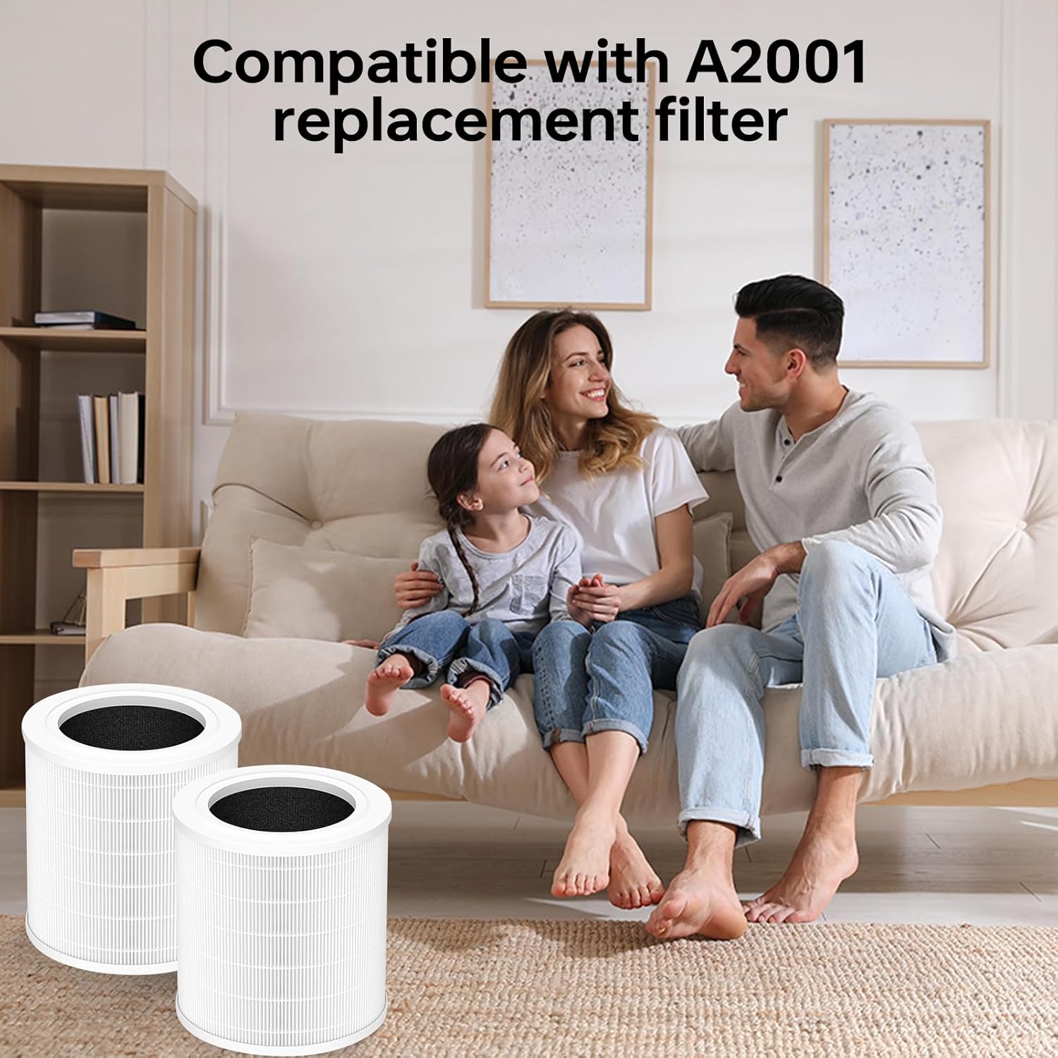 A2001 replacement filter, 3-in-1 True air purifier A2001 replacement part, compatible with par