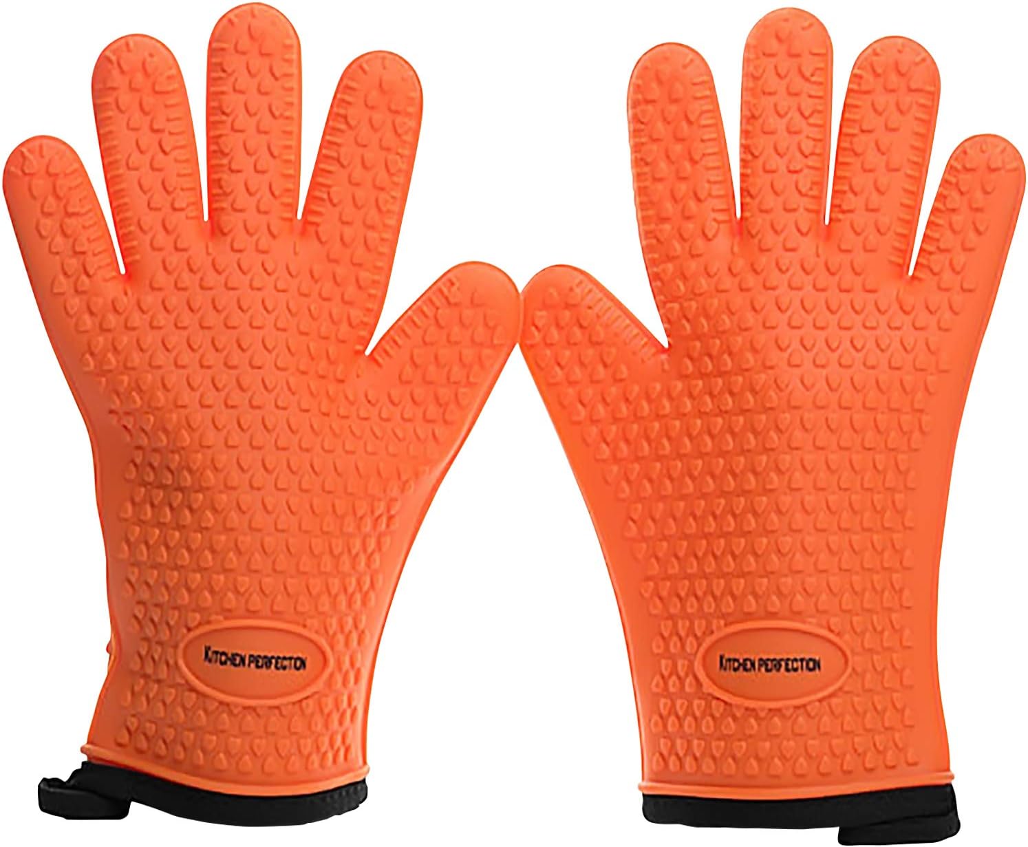 KITCHEN PERFECTION Silicone Smoker Oven Gloves -Extreme Heat Resistant BBQ Gloves -Handle Hot Food