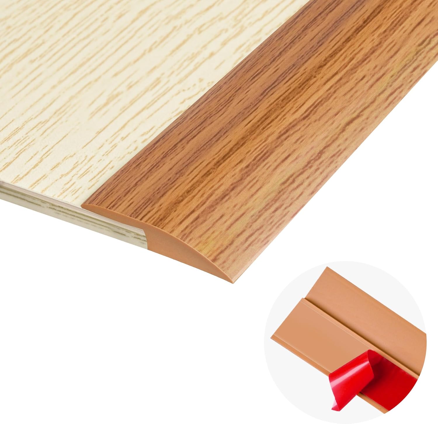 3.3Ft Carpet Floor Transition Strip, Self Adhesive Floor Edging Trim Strip, PVC Threshold Cover for