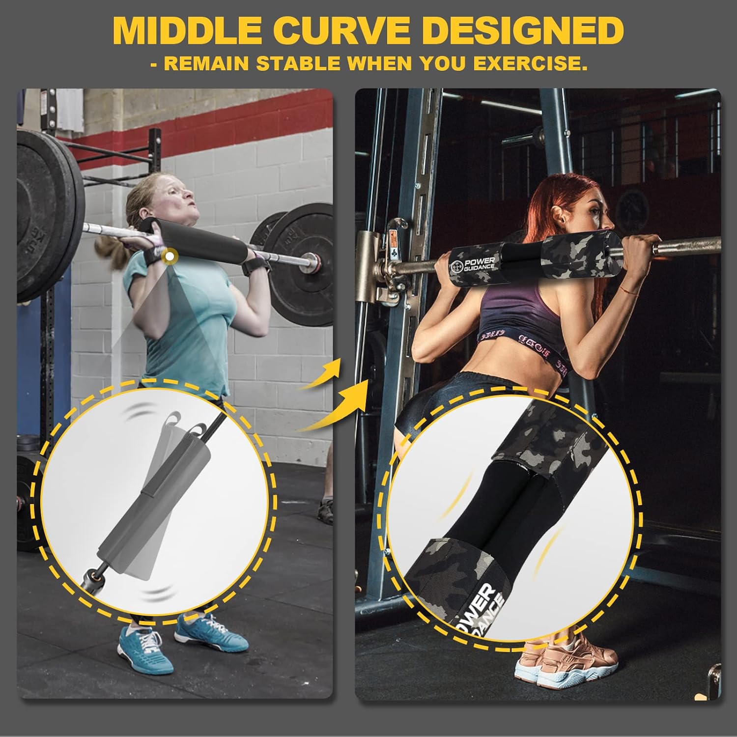 POWER GUIDANCE Barbell Squat Pad - Neck & Shoulder Protective Pad Anti-Skid Points for Squats