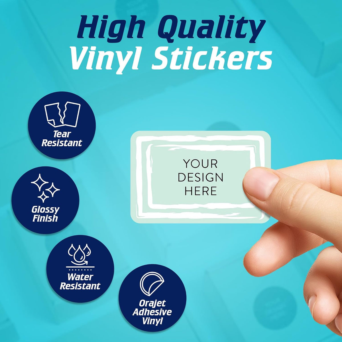 100 Custom Vinyl Stickers - Upload Your own Image, Text, Design, Logo - Personalized Logo Labels