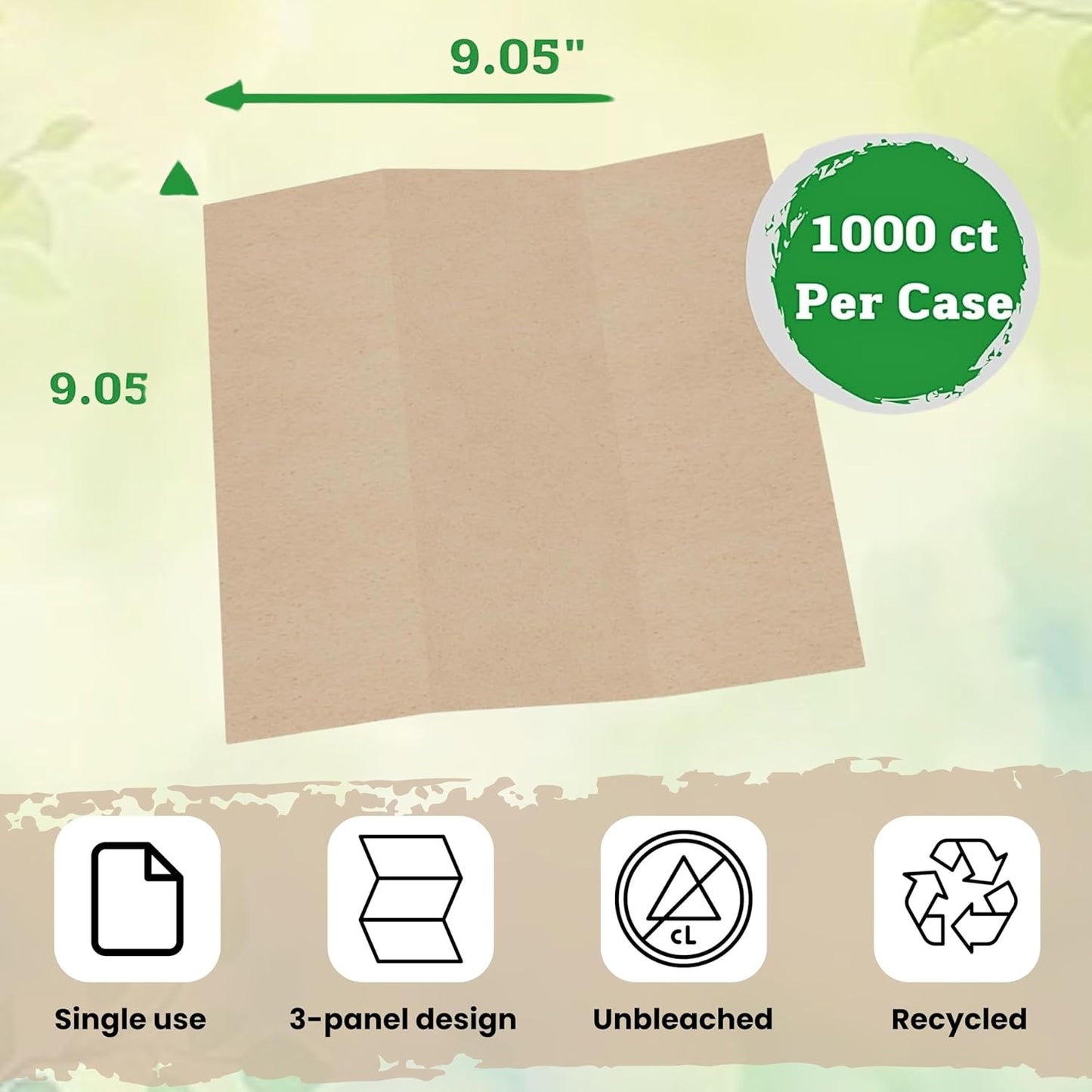 Brown Unbleached Z-Fold Paper Towels – 1000ct | Commercial Multifold Paper Towels for Dispenser |