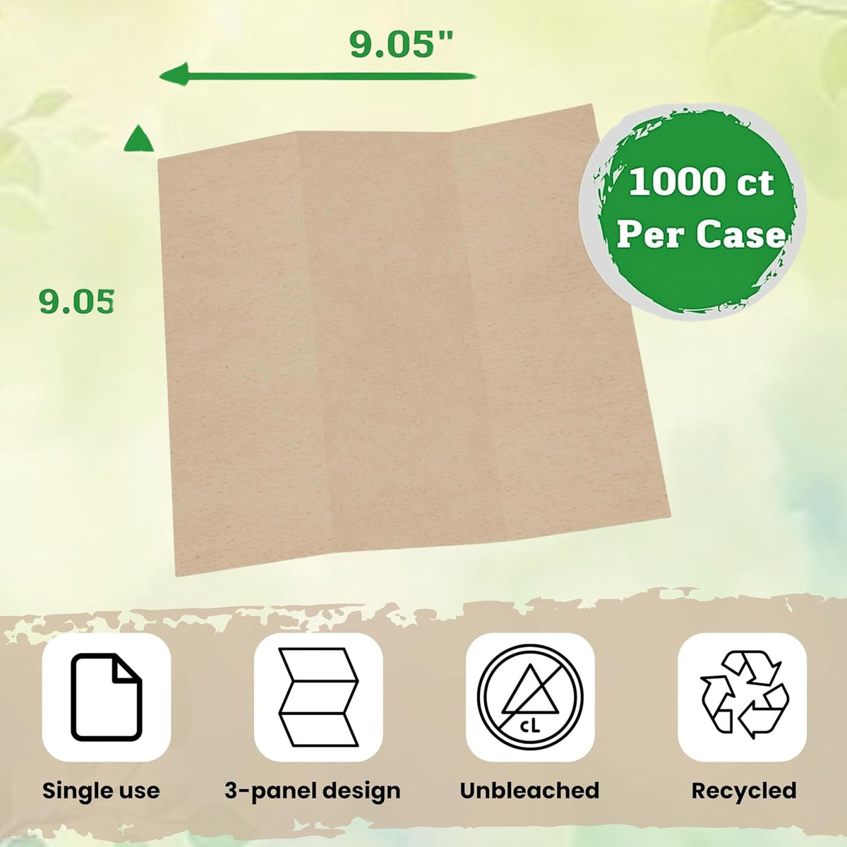 Brown Unbleached Z-Fold Paper Towels – 1000ct | Commercial Multifold Paper Towels for Dispenser |