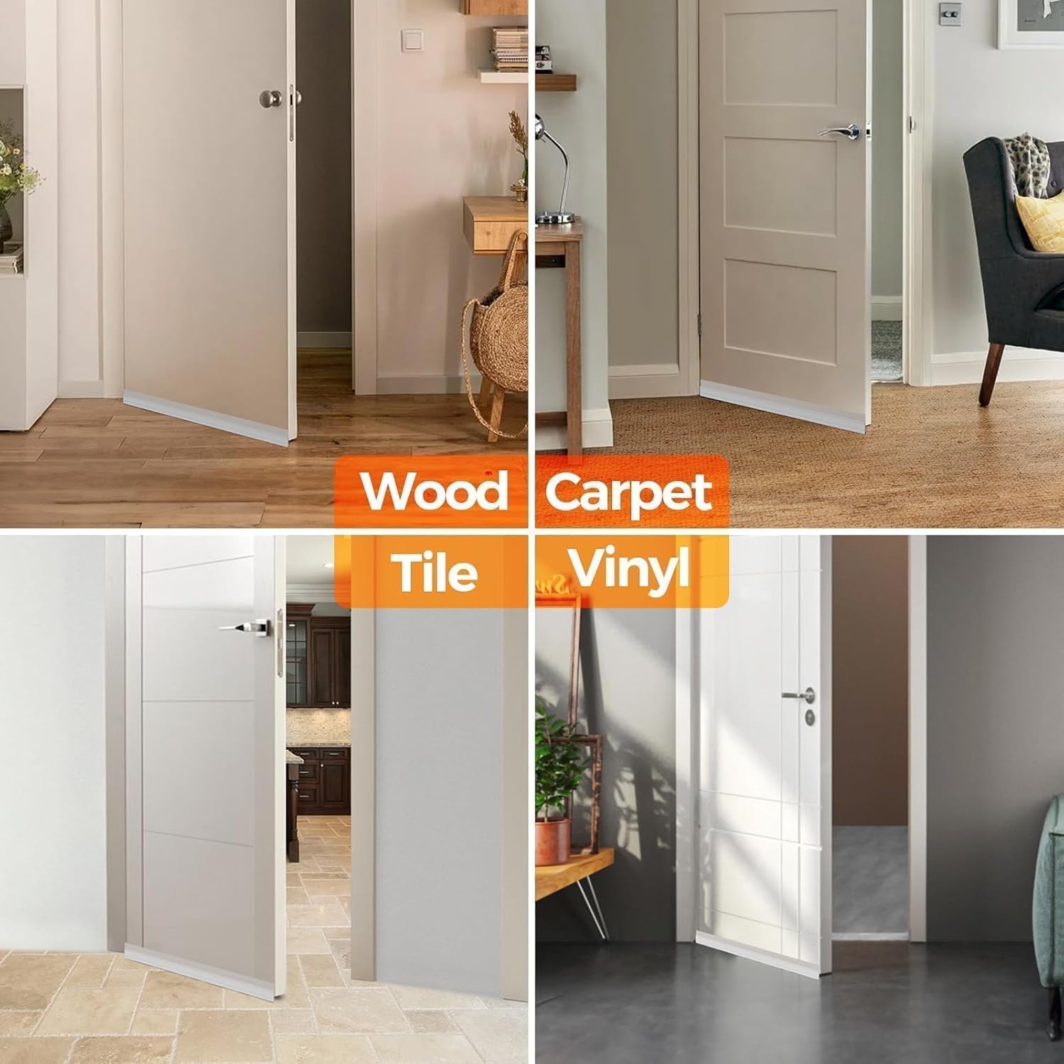 Holikme Weather Stripping 41 inch Door Draft Stopper Under Door Draft Blocker Doors Sweep Noise