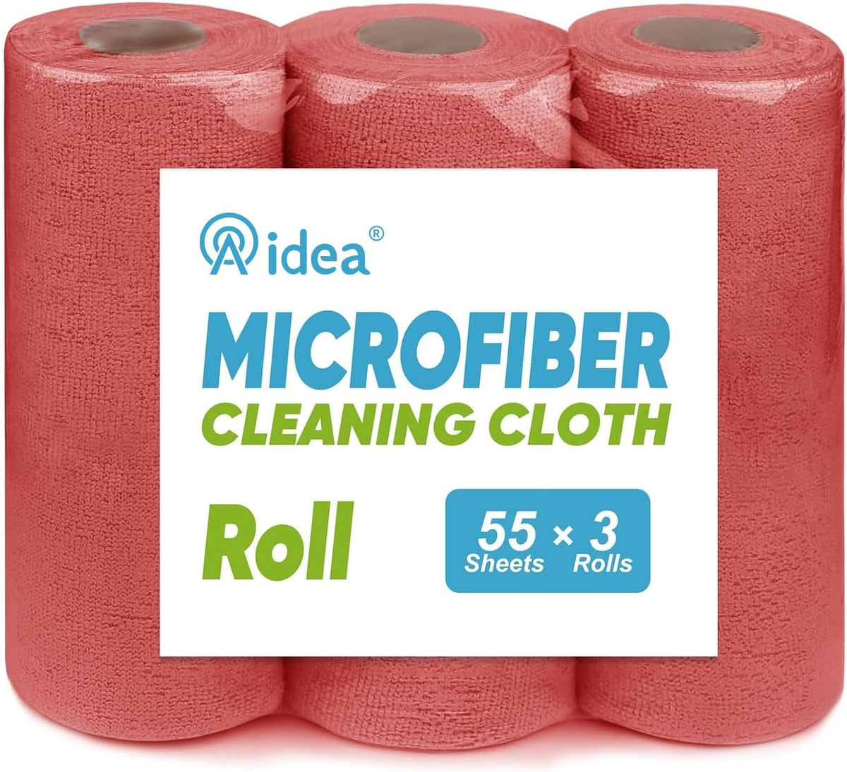 AIDEA Microfiber Cleaning Cloth, 165 Sheets(3 Roll), Micro Fiber Cloth for Cleaning Car, Reusable