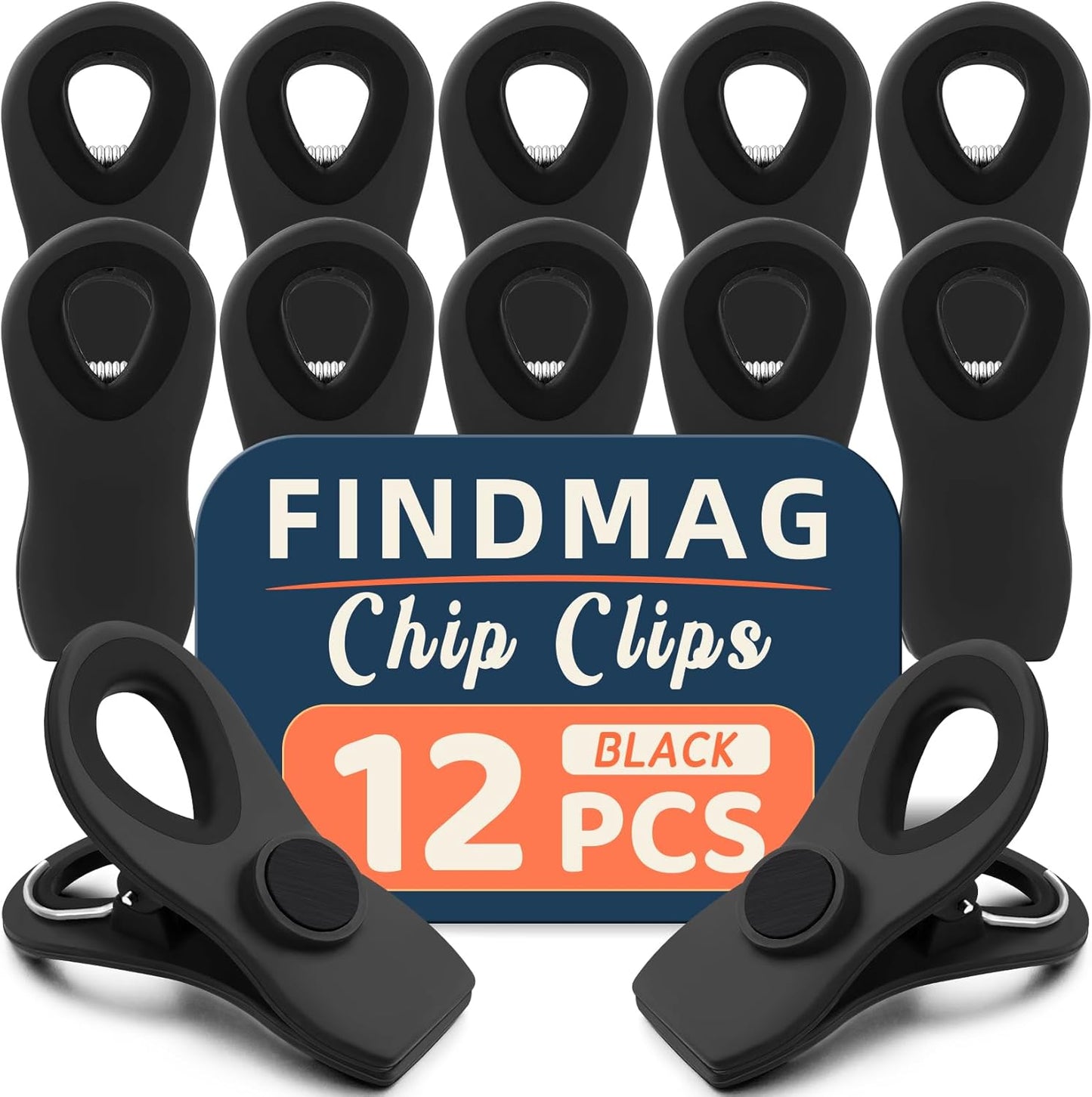 12 Pack Magnetic Chip Clips, Bread Clips Food Bag Clips for Food Packages, Kitchen Clips with