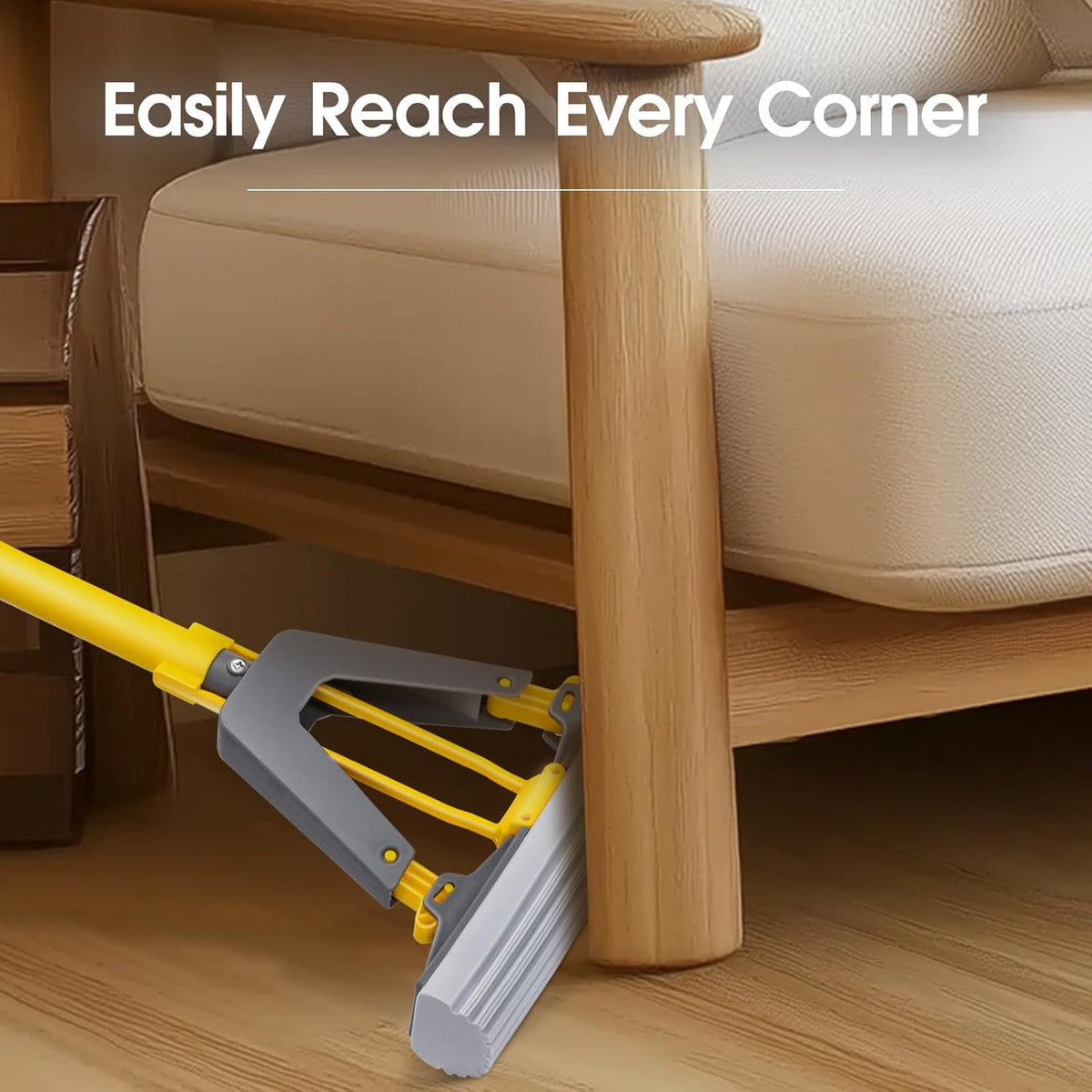Sponge Mop,Masthome Roller Sponge Mop,Easy Self Squeeze Mop and Stainless Steel Handle,PVA Mops