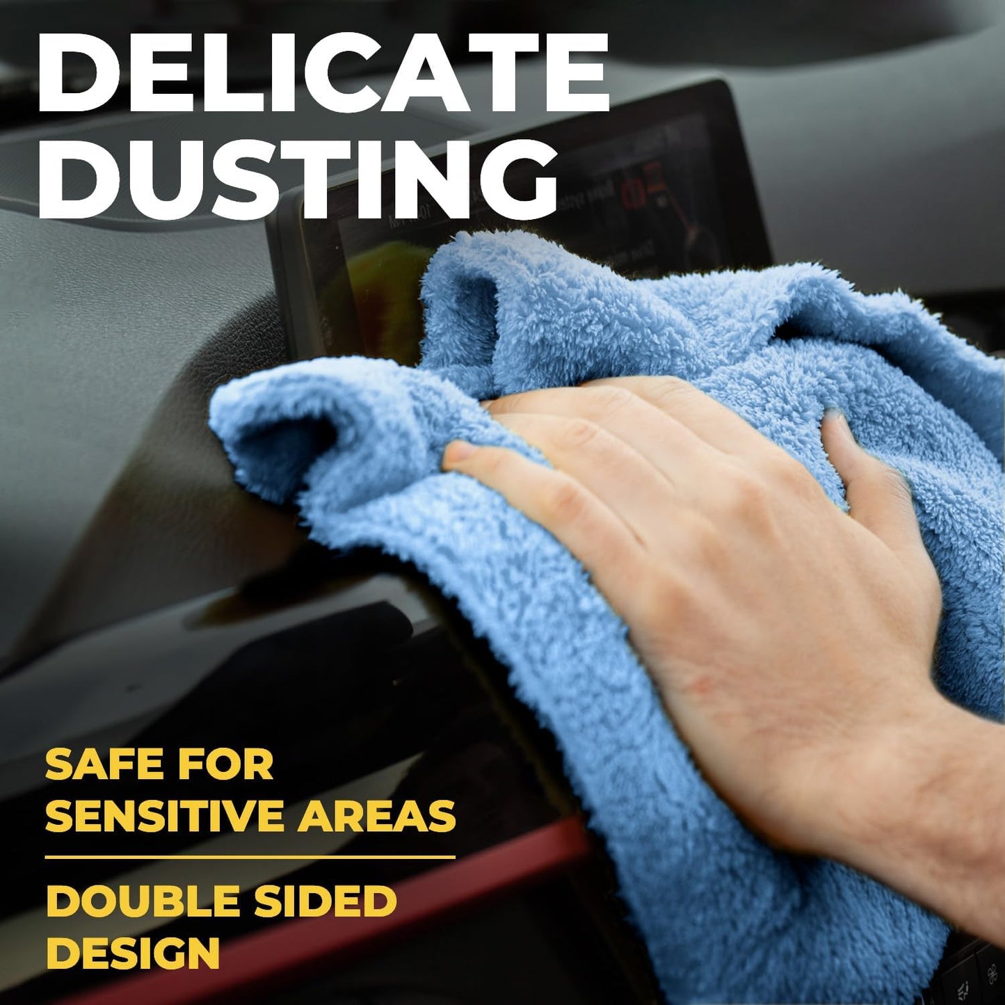 Edgeless Microfiber Towels for Cars – 6pk (12”x12”) - 540 GSM - Super Soft Detailing & Buffing