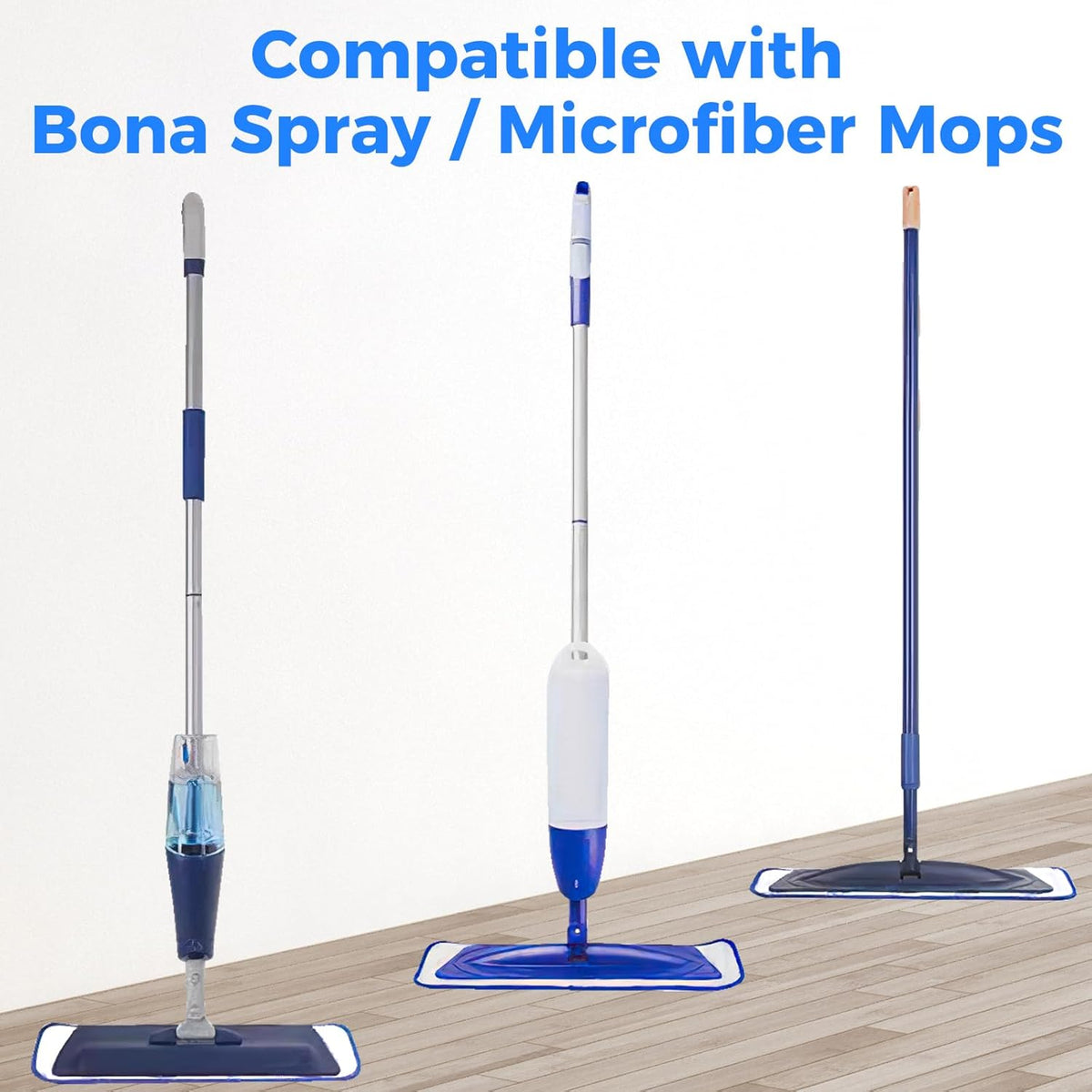 12-Pack Microfiber Cleaning Pads, 18-Inch Microfiber Mop Pads Compatible with Bona Mop, Washable
