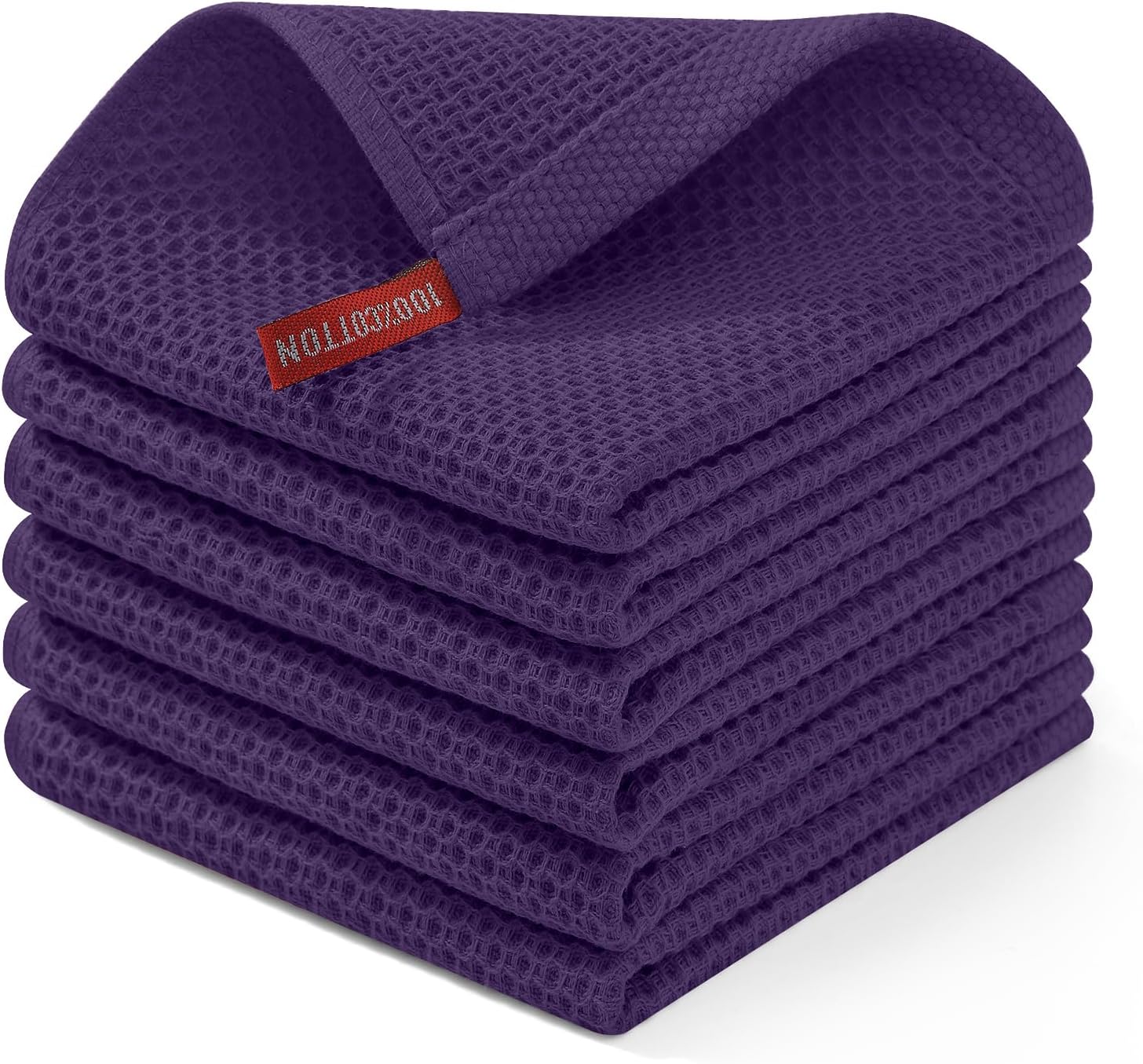 Homaxy 100% Cotton Waffle Weave Kitchen Dish Cloths, Ultra Soft Absorbent Quick Drying Dish Towels