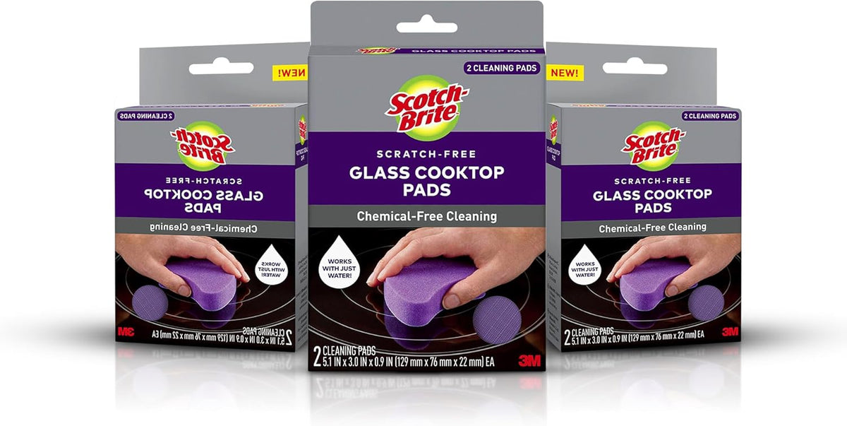 Scotch-Brite Glass Cooktop Pads, Scratch-Free & Non-Abrasive Scrubbers for Glass or Ceramic