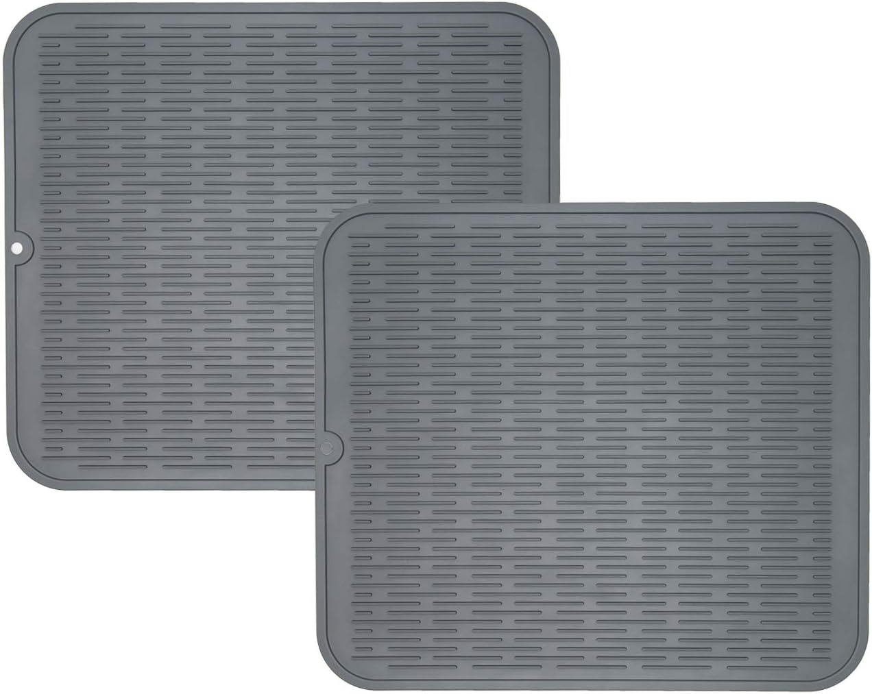 ZLR 2 Pcs Silicone Dish Drying Mats for Kitchen Counter, Eco-Friendly Fast Dry Dish Mat, Easy Clean
