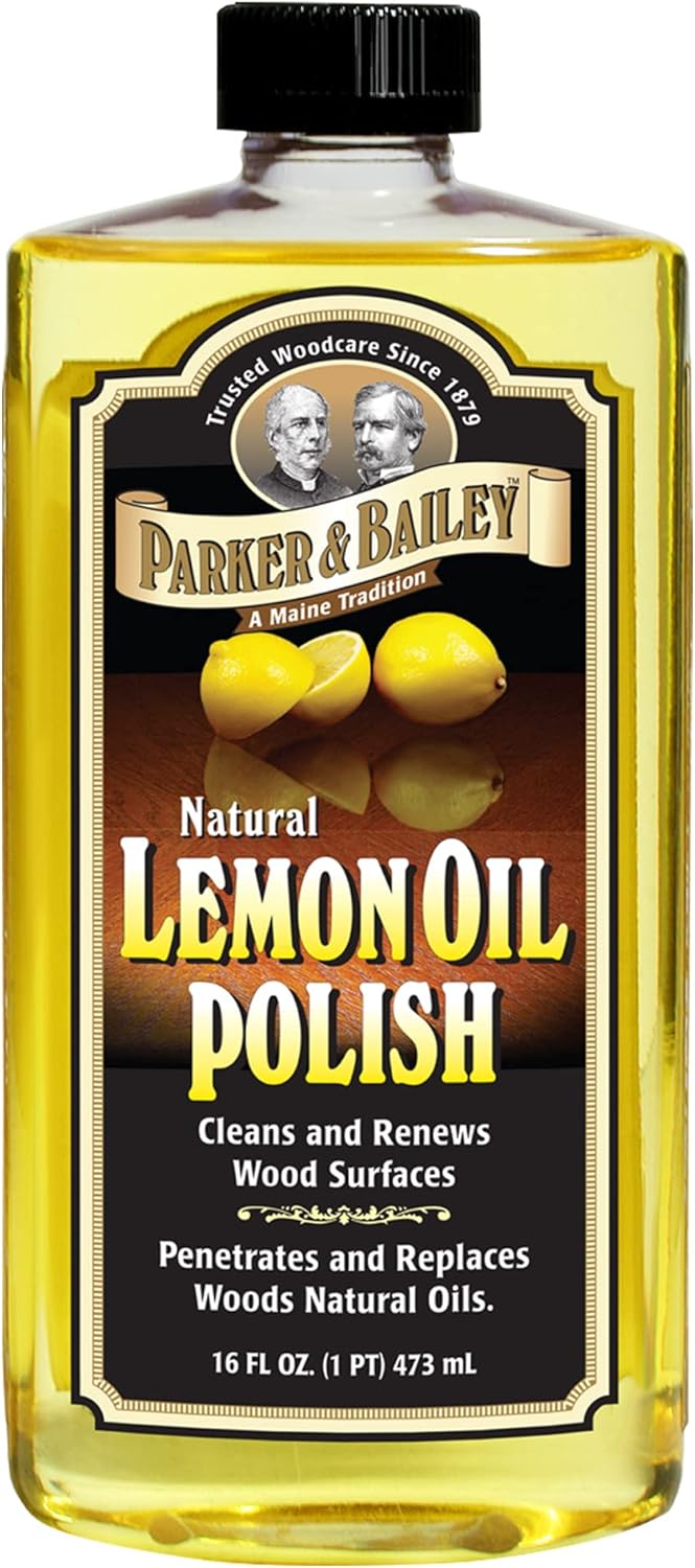 PARKER & BAILEY LEMON OIL POLISH - Natural Lemon Scented Wood Cleaner & Furniture Polish, Cleans