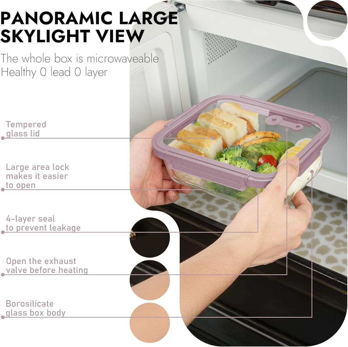 10-Pack Glass Food Storage Containers with Tempered Lids – Borosilicate, Airtight, Oven-Safe