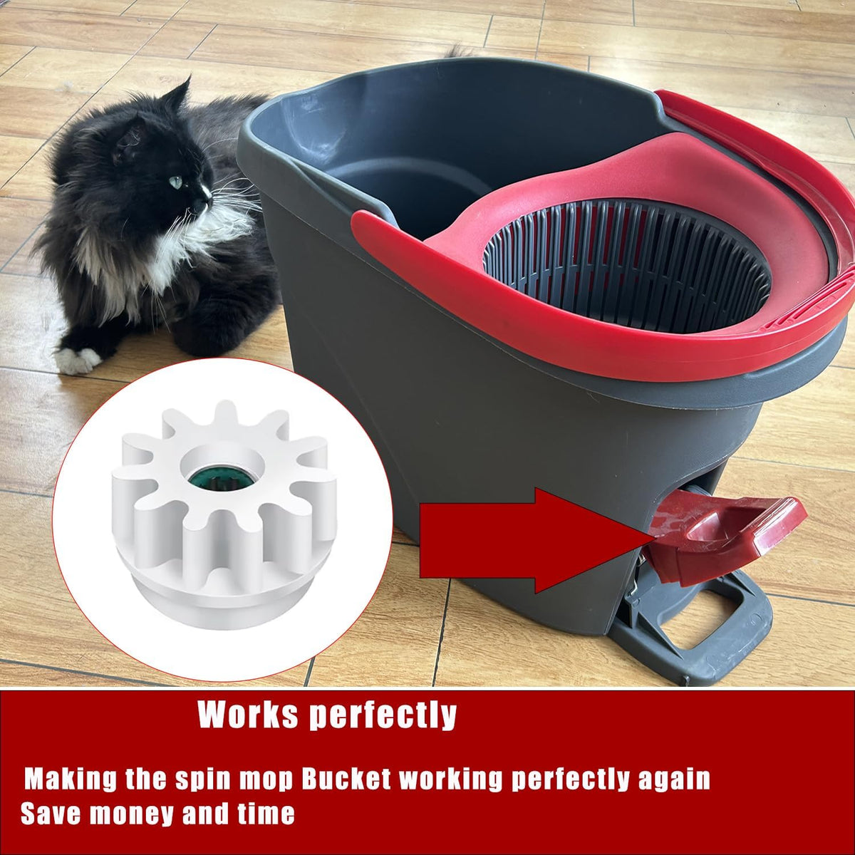YWSH 6 Pack Spin Mop Bucket Gear Compatible with Ocedar Vilida Easy Mop Pedal Broom Bearing Gears