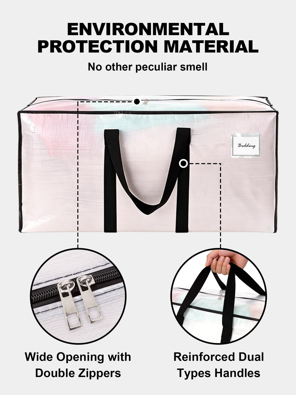 HOMESURE Supports 200lbs Heavy Duty Moving Bags - Strong Zipper & Wrap-Around Handles