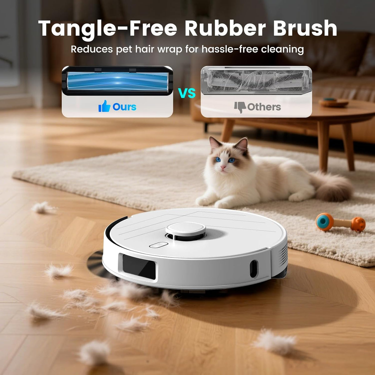 AIRROBO T30+ Robot Vacuum and Mop, Self-Emptying, 6000PA Suction, Proactive Intelligence Avoidance