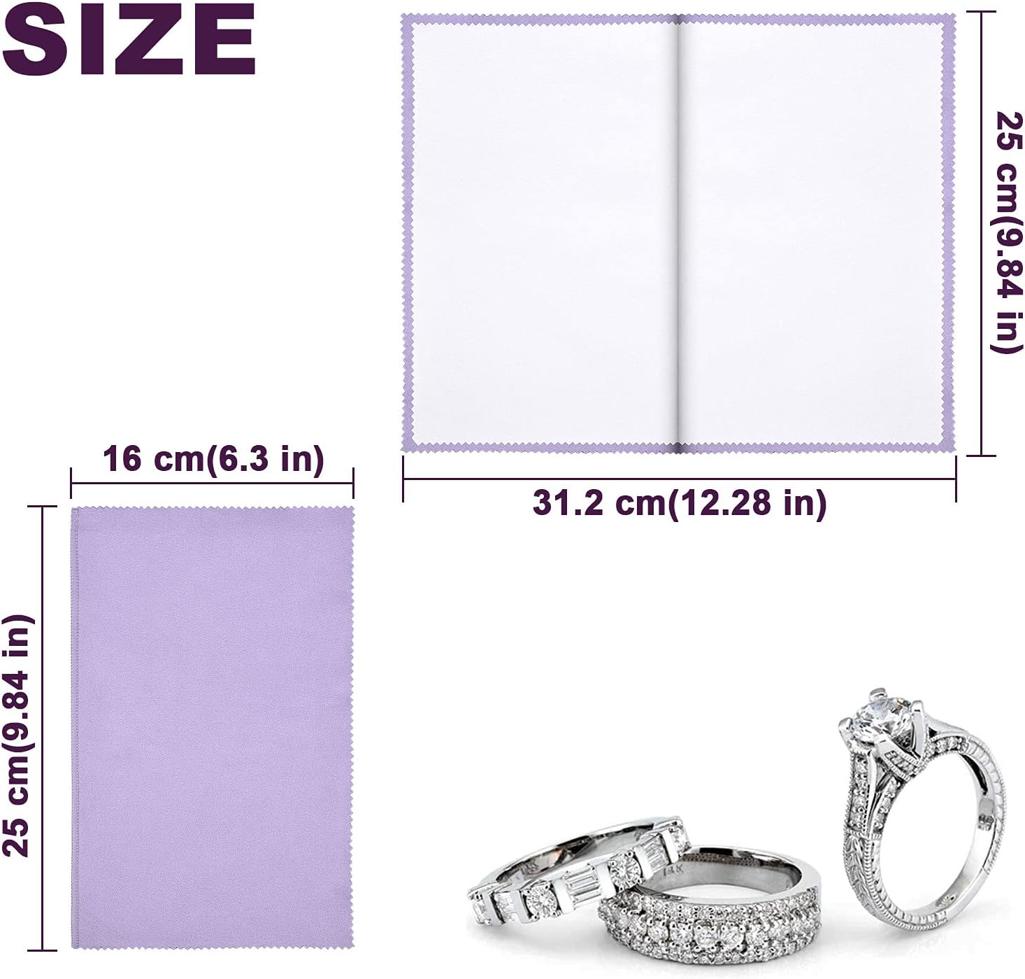 SEVENWELL Silver Polishing Cloth, Jewelry Cleaner Cloth for Sterling Silver Jewelry, Gold
