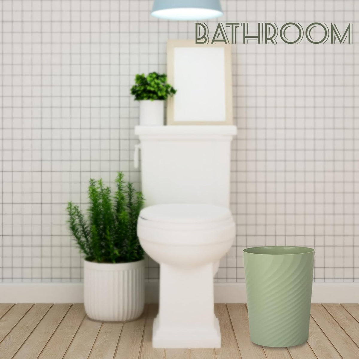 UUJOLY Plastic Small Trash Can Wastebasket, Garbage Container Basket for Bathrooms, Laundry Room