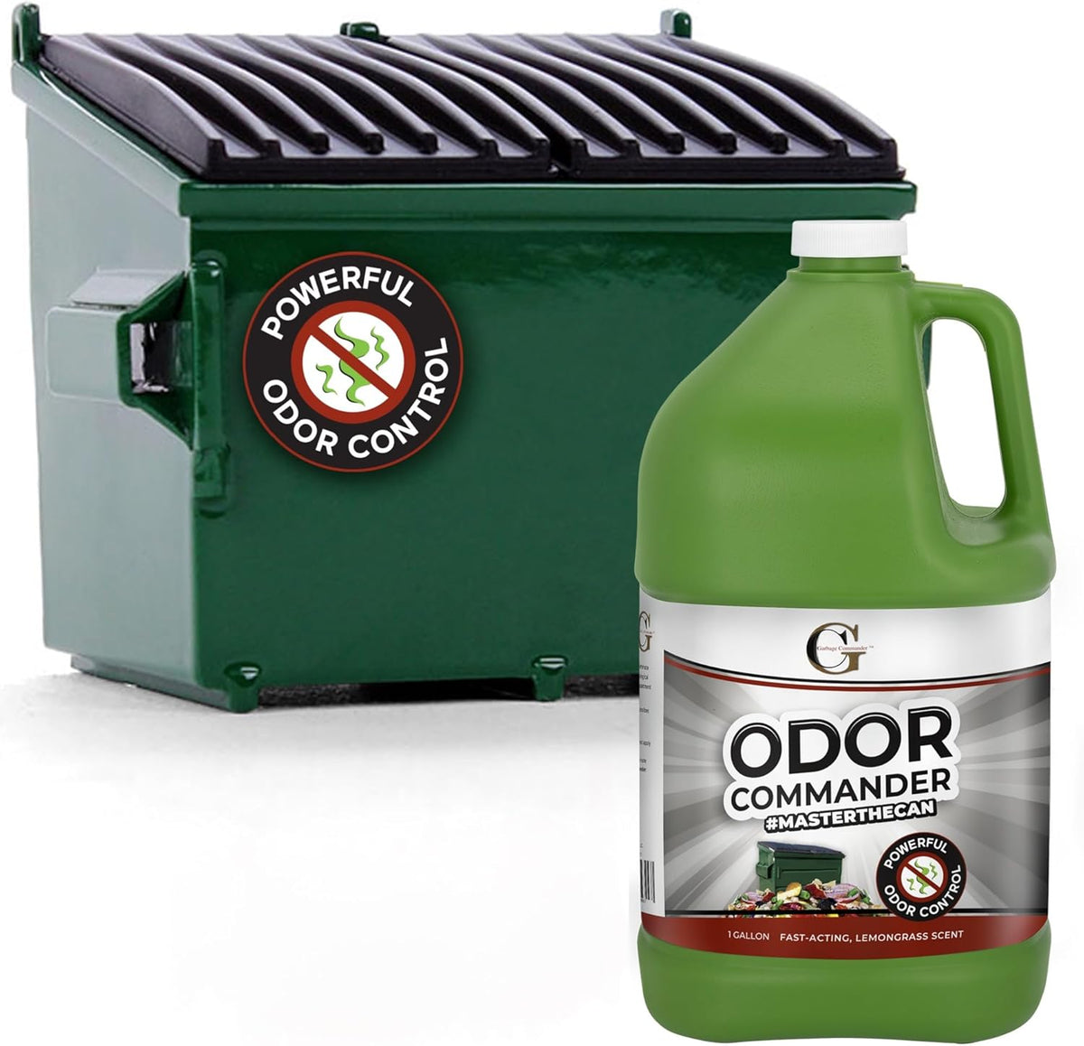 Garbage Commander Odor Commander, Odor Control Spray Bottle, 1 Gallon Refill, Lemongrass Scent