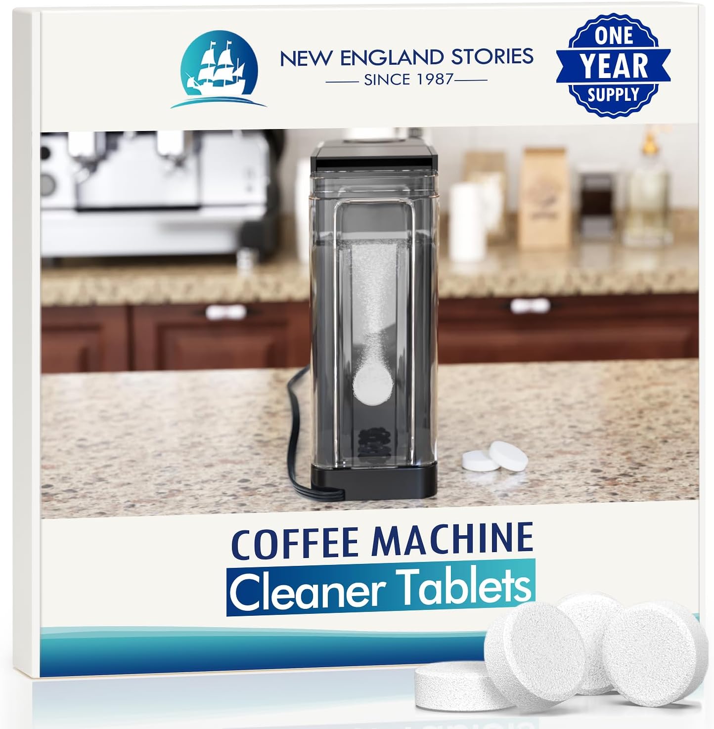 Coffee Machine Cleaner Descaler Tablets - 1 Years Supply, Fast-Acting Formula Compatible With