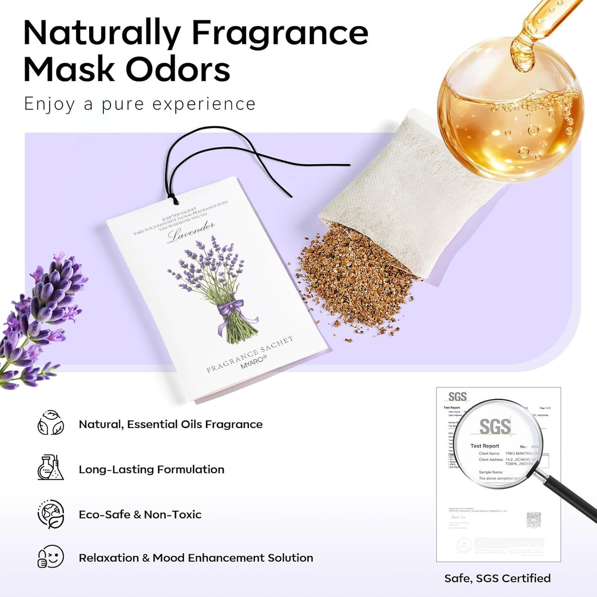 MYARO 12 Packs Scented Sachets for Drawer and Closet, Long-Lasting Sachets Bags Home Fragrance 6