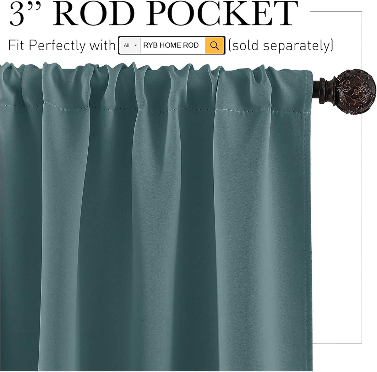 RYB HOME Bathroom Curtains Room Darkening Privacy Small Window Curtains for Bedroom Kitchen