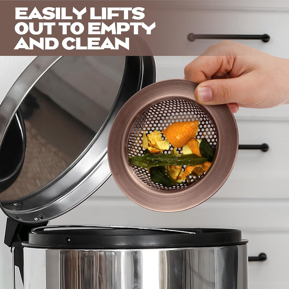 Retisee 2 Pcs Sink Strainer Stainless Steel Kitchen Sink Drain Strainer Basket Cover Mesh Hair Food