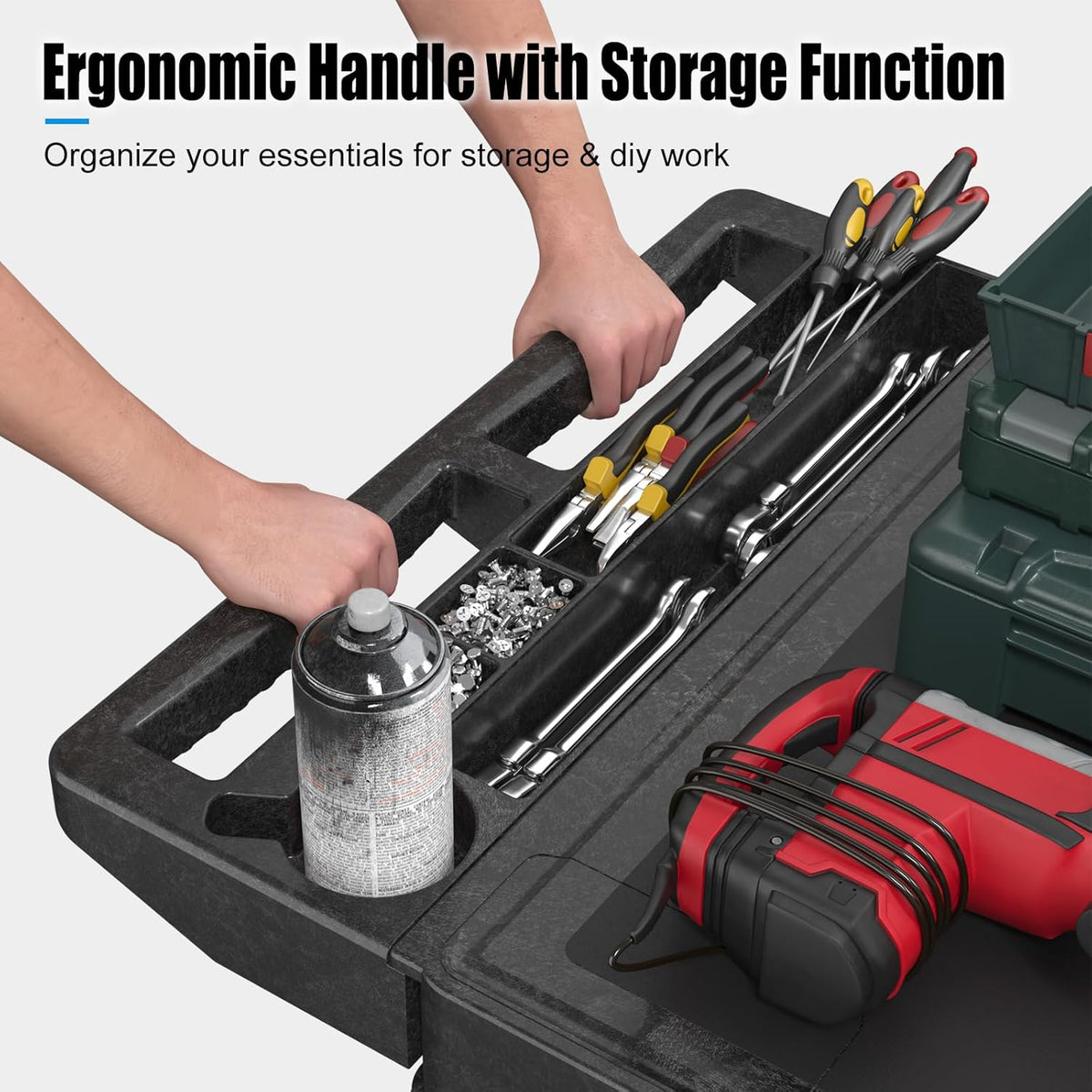 Large Garage Flat Top Utility Cart, Heavy Duty 2 Shelf Tool Cart Service Cart Rolling Push Carts