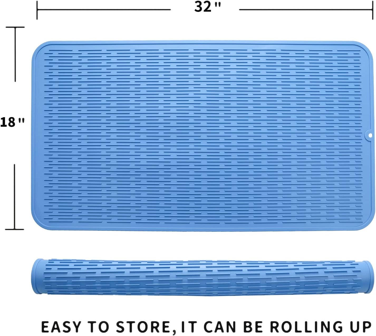 Silicone Dish Drying Mat for Multiple Usage,Easy clean,Eco-friendly,Heat-resistant Silicone Mat for
