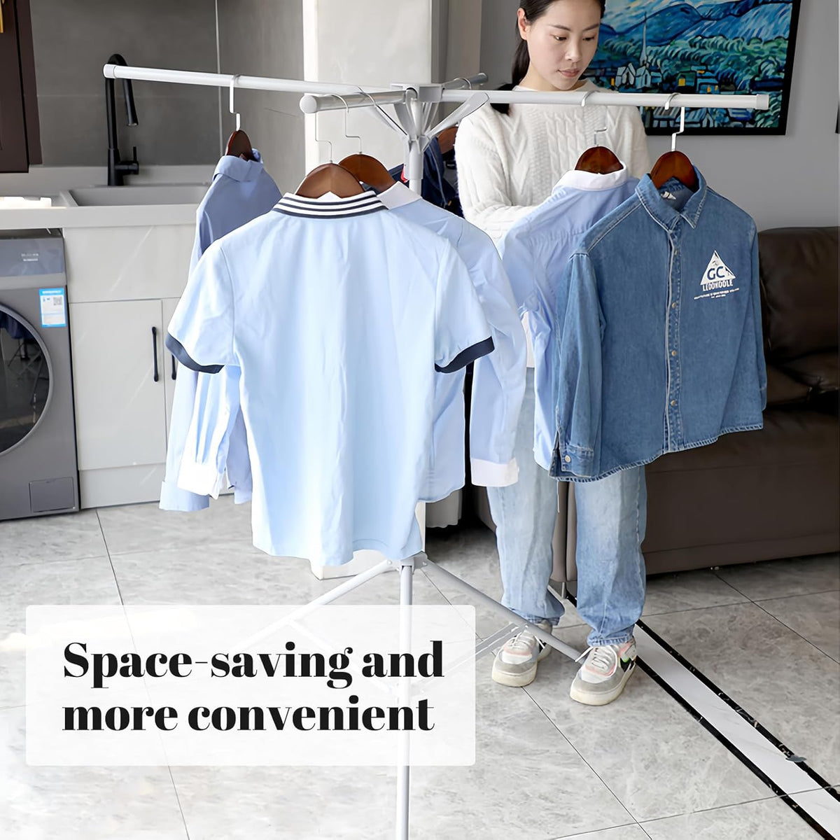 Clothes Drying Rack Foldable & Collapsible Drying Racks Large Capacity Space Saving Indoor Drying