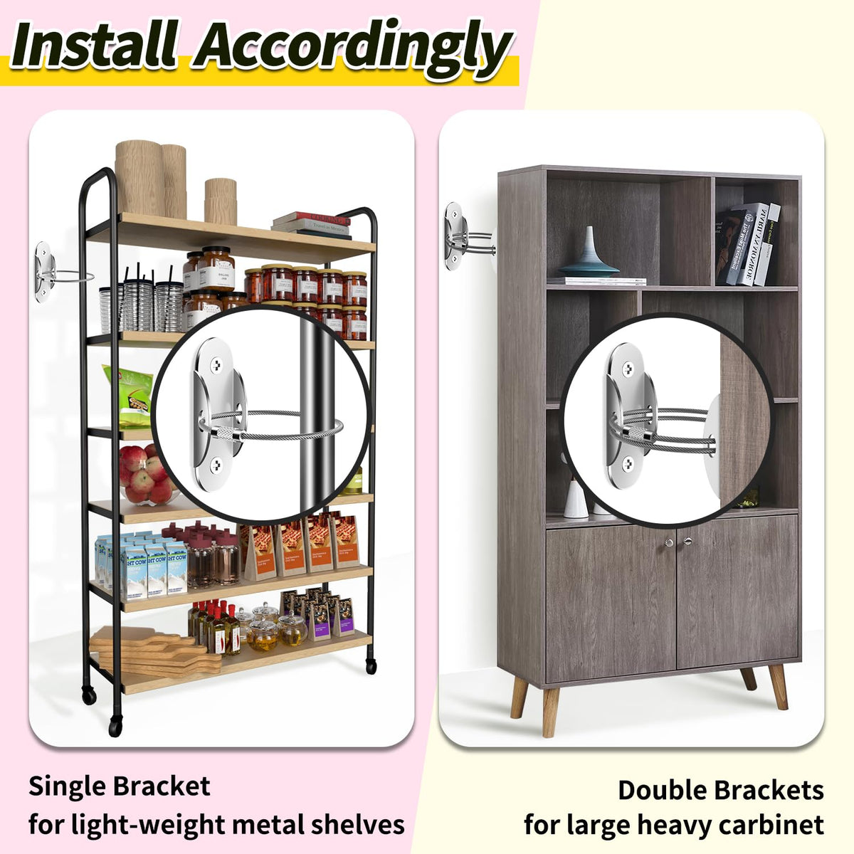 Anti Tip Furniture Anchors (6 Packs) Furniture Anchors for Baby Proofing, Earthquake Straps for