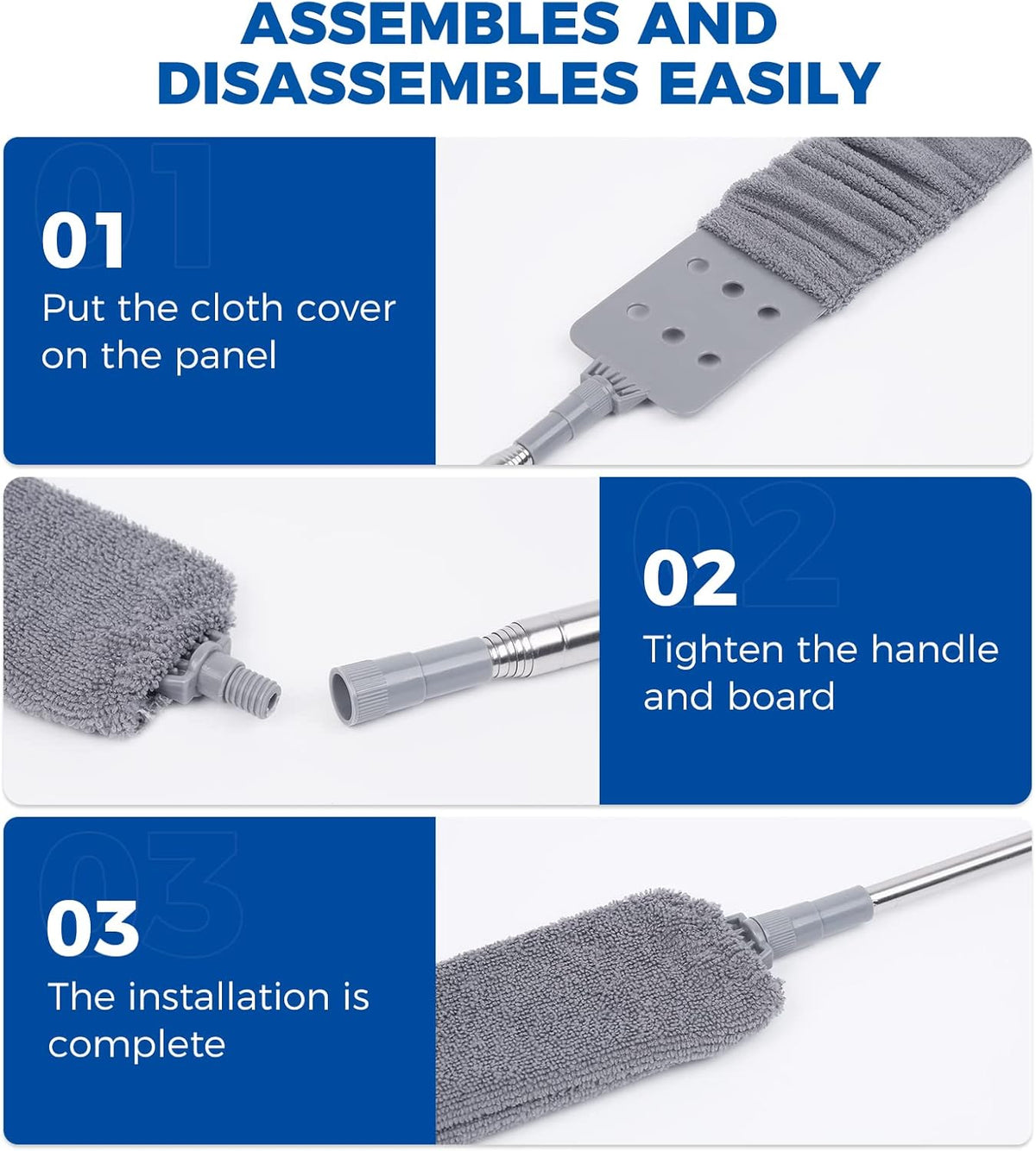 6pcs Dusters Replacement Cloth Retractable Gap Dust Cleaner Cloths, Reusable Microfiber Cloth Cover