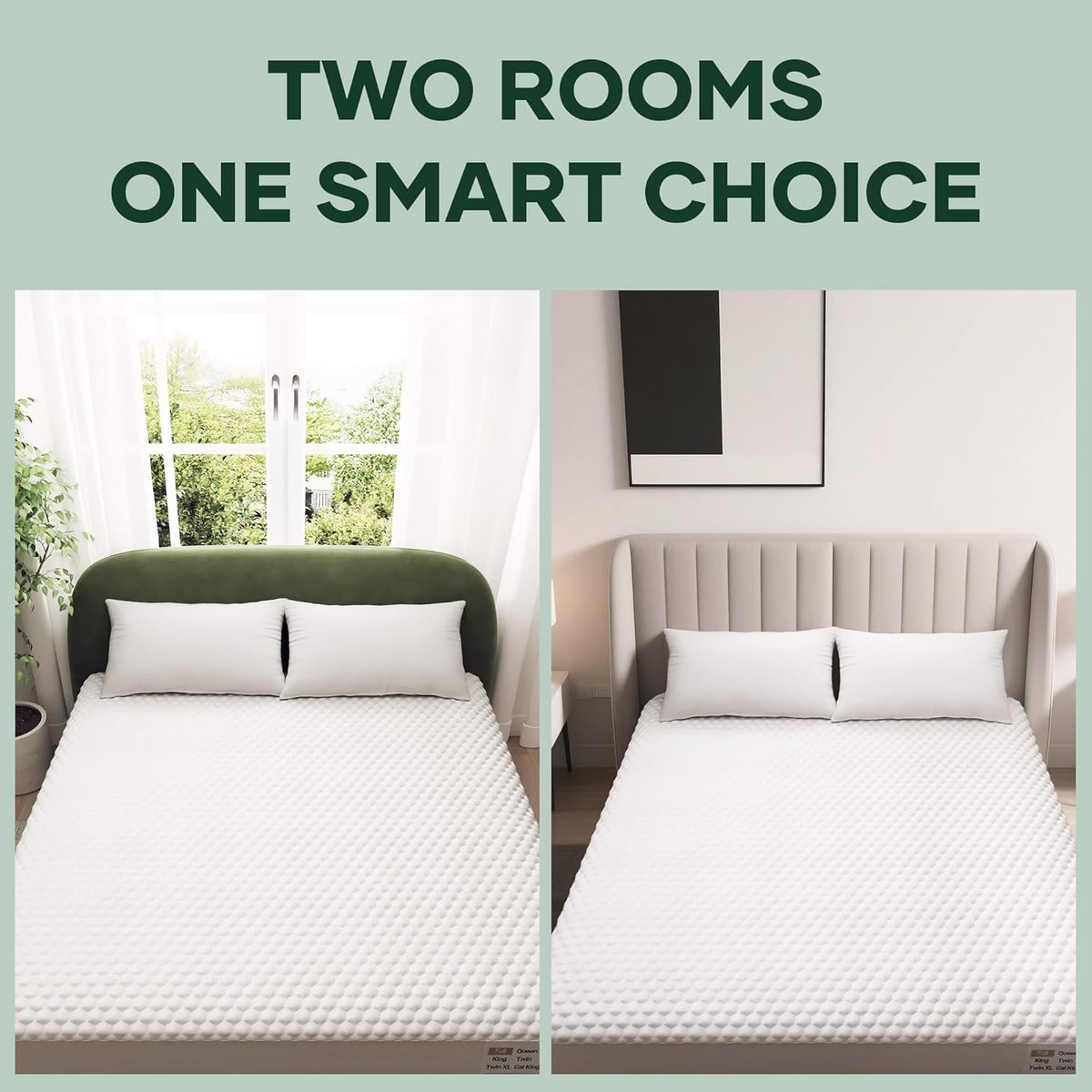 Ohgeni 100% Waterproof Mattress Protector, Queen Size-2 Pack, Fitted Sheet with Stretchable
