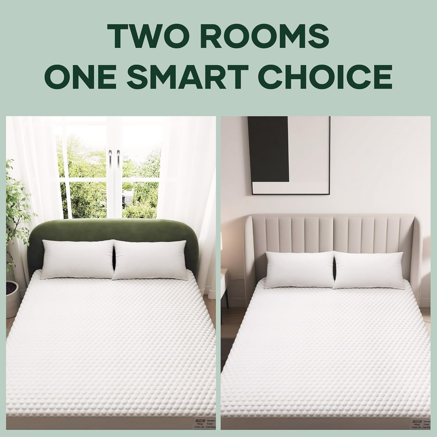OhGeni 100% Waterproof Mattress Protector, Fitted Sheet,Full -2 Pack with Stretchable Pockets, Deep