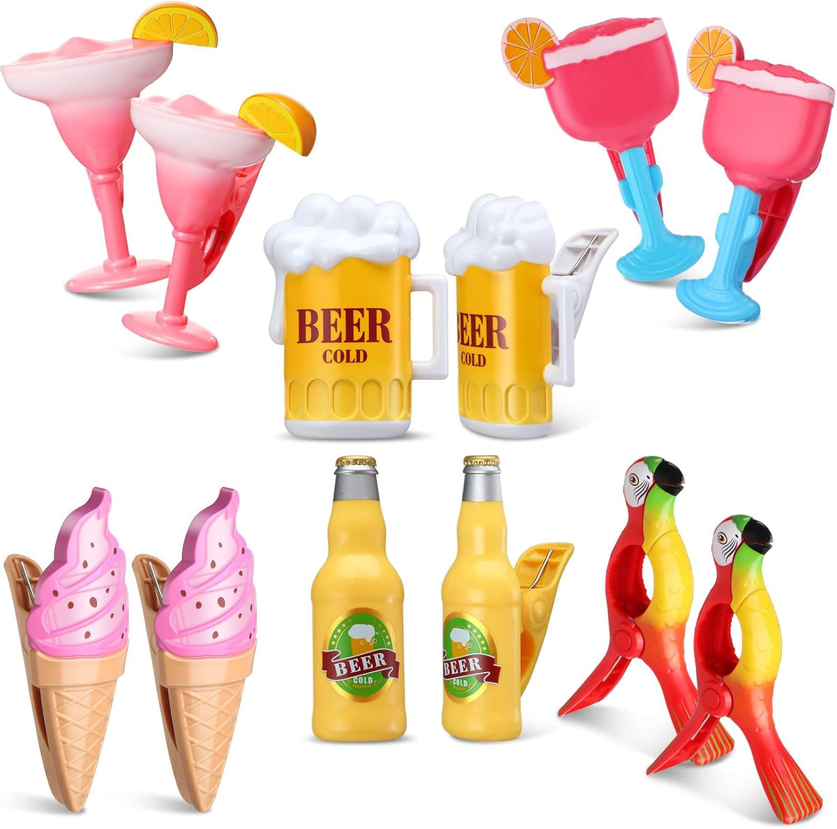 Honoson 12 Pcs Beach Towel Clips Beach Chairs Clips Plastic Swimming Pool Towel Holders Jumbo Size