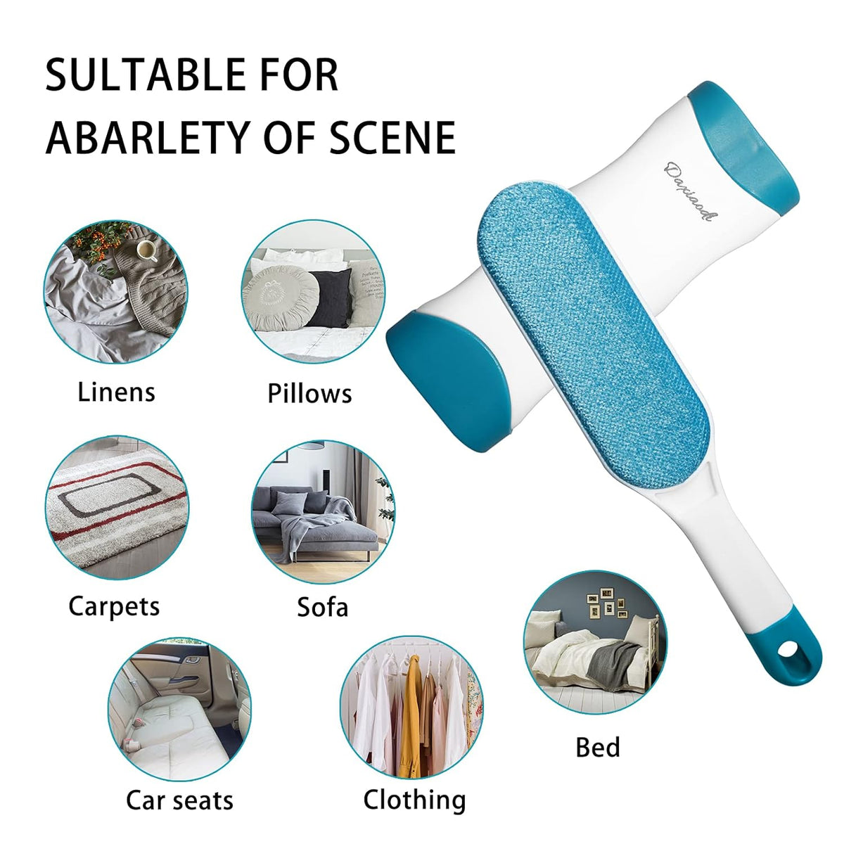 2 Pack Furniture Lint Remover Brushes, Double Sided Self Cleaning Loose Hair Catcher for Pet, Hair