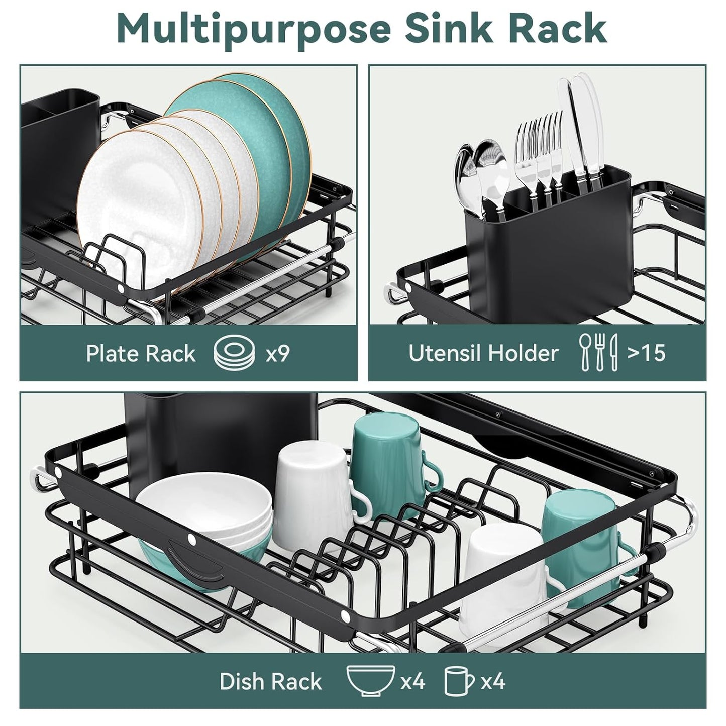 Over the Sink Dish Drying Rack,In Sink Dish Drying Racks,Expandable Dish Rack Over Sink